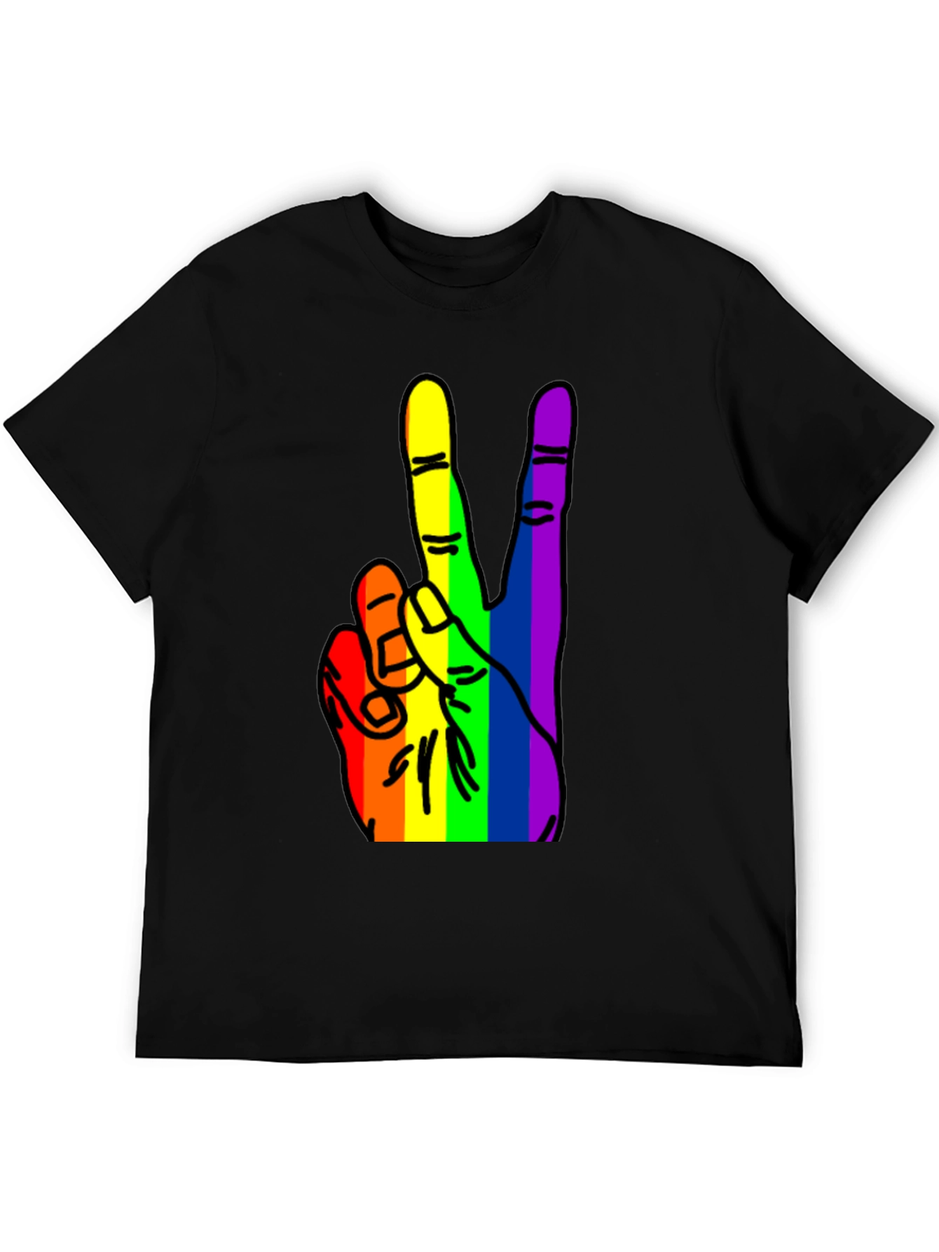 Rainbow Peace Hand Graphic Tee