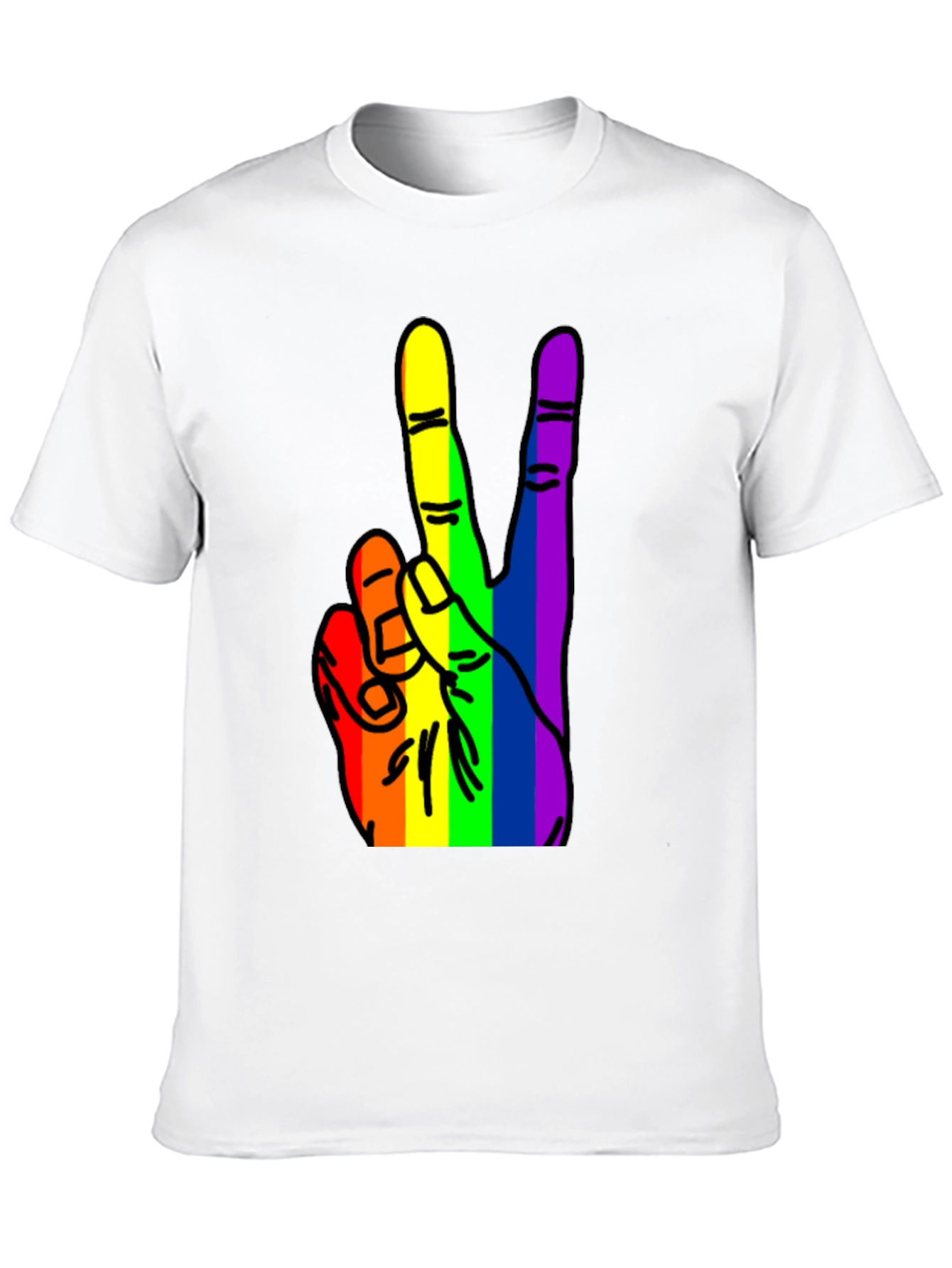 Rainbow Peace Hand Graphic Tee