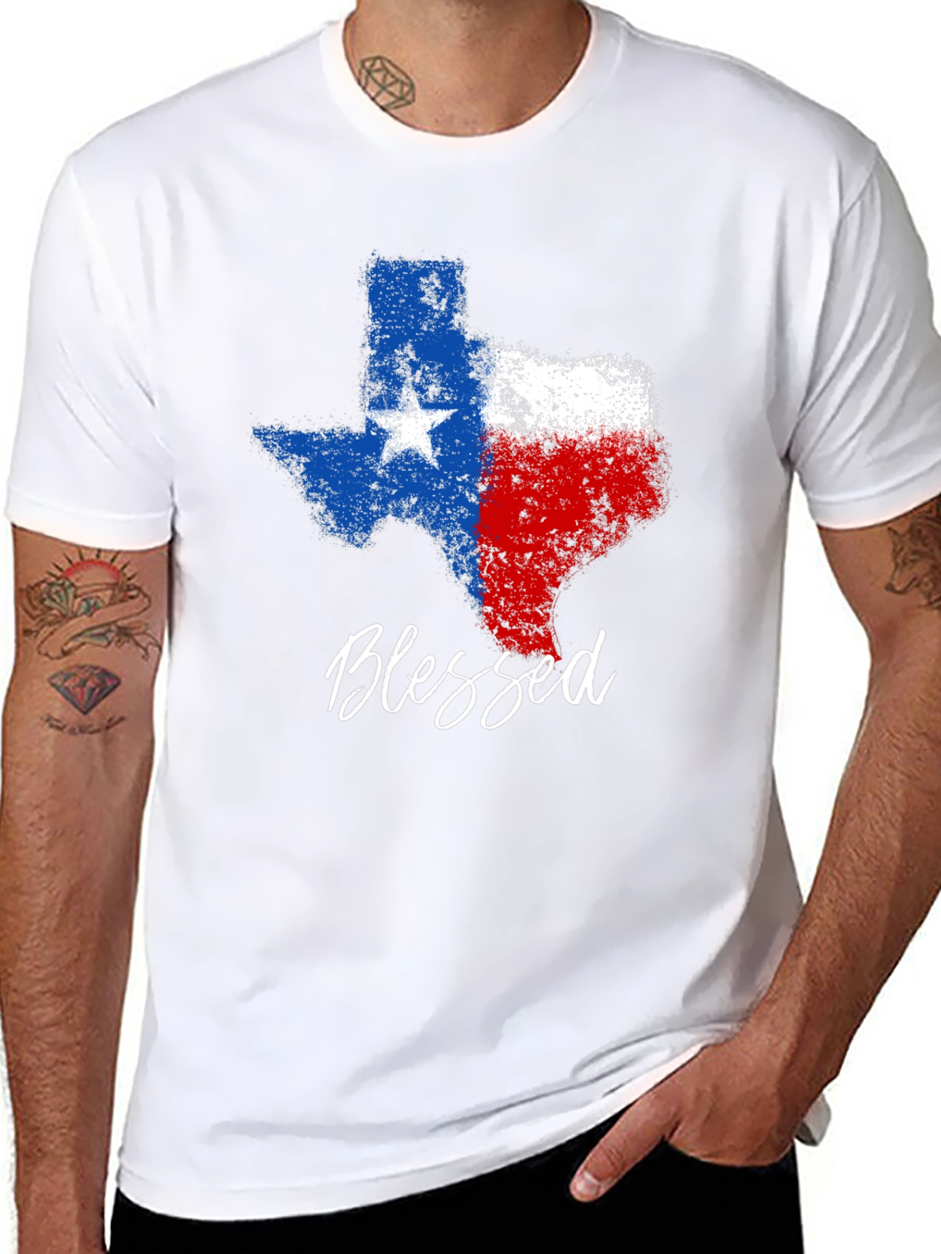 Blessed Texas Pride Graphic Tee - Black