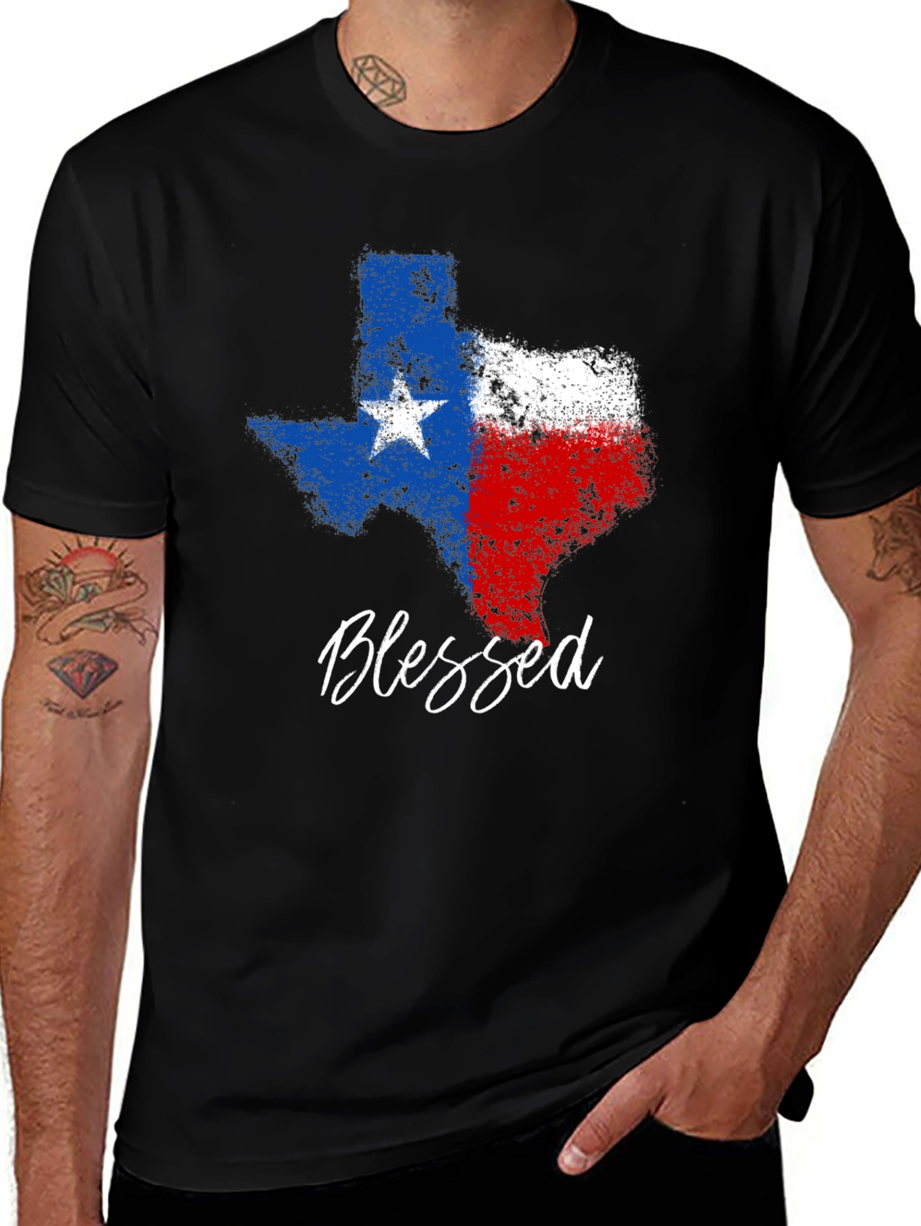 Blessed Texas Pride Graphic Tee - Black