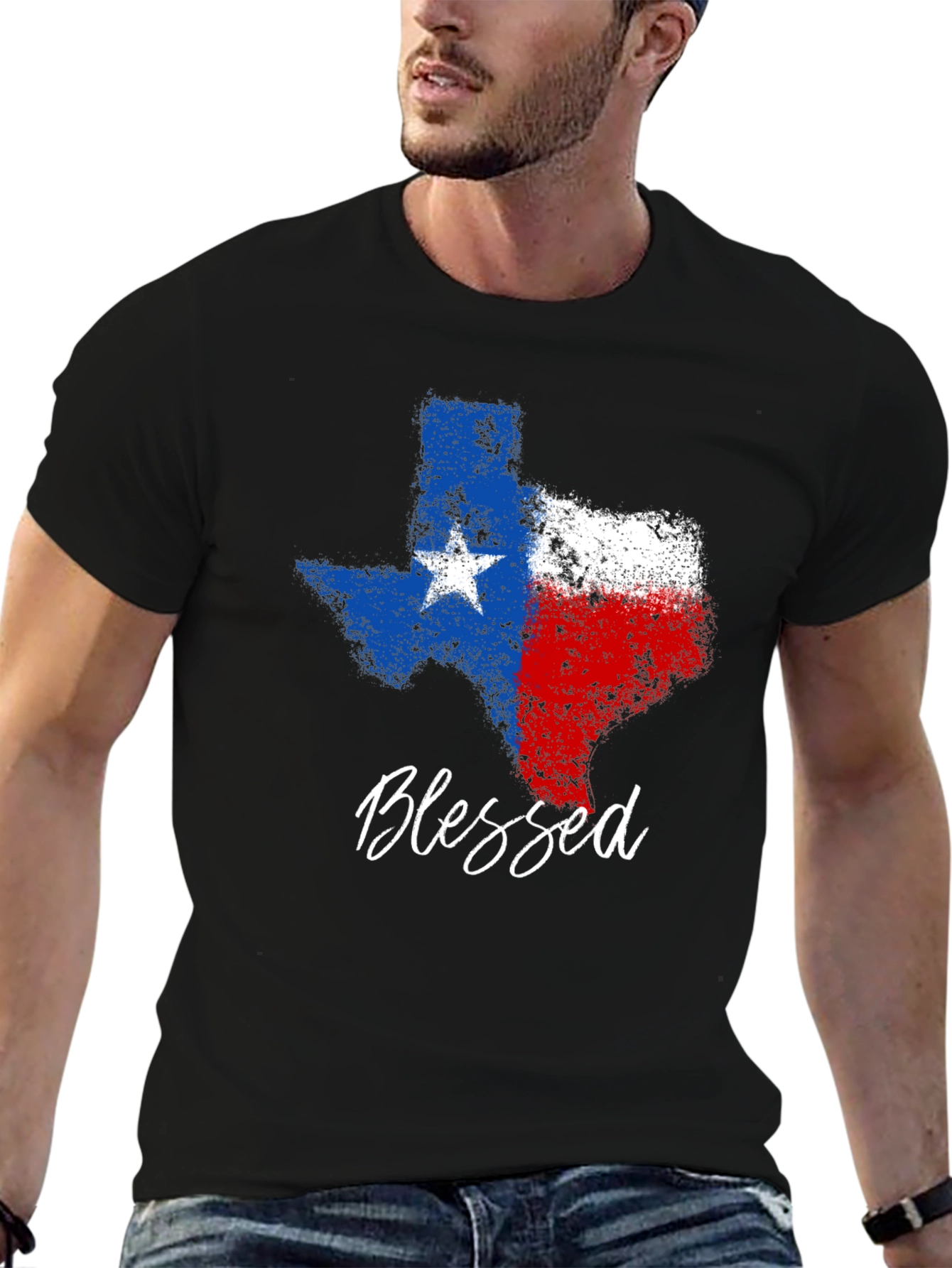 Blessed Texas Pride Graphic Tee - Black