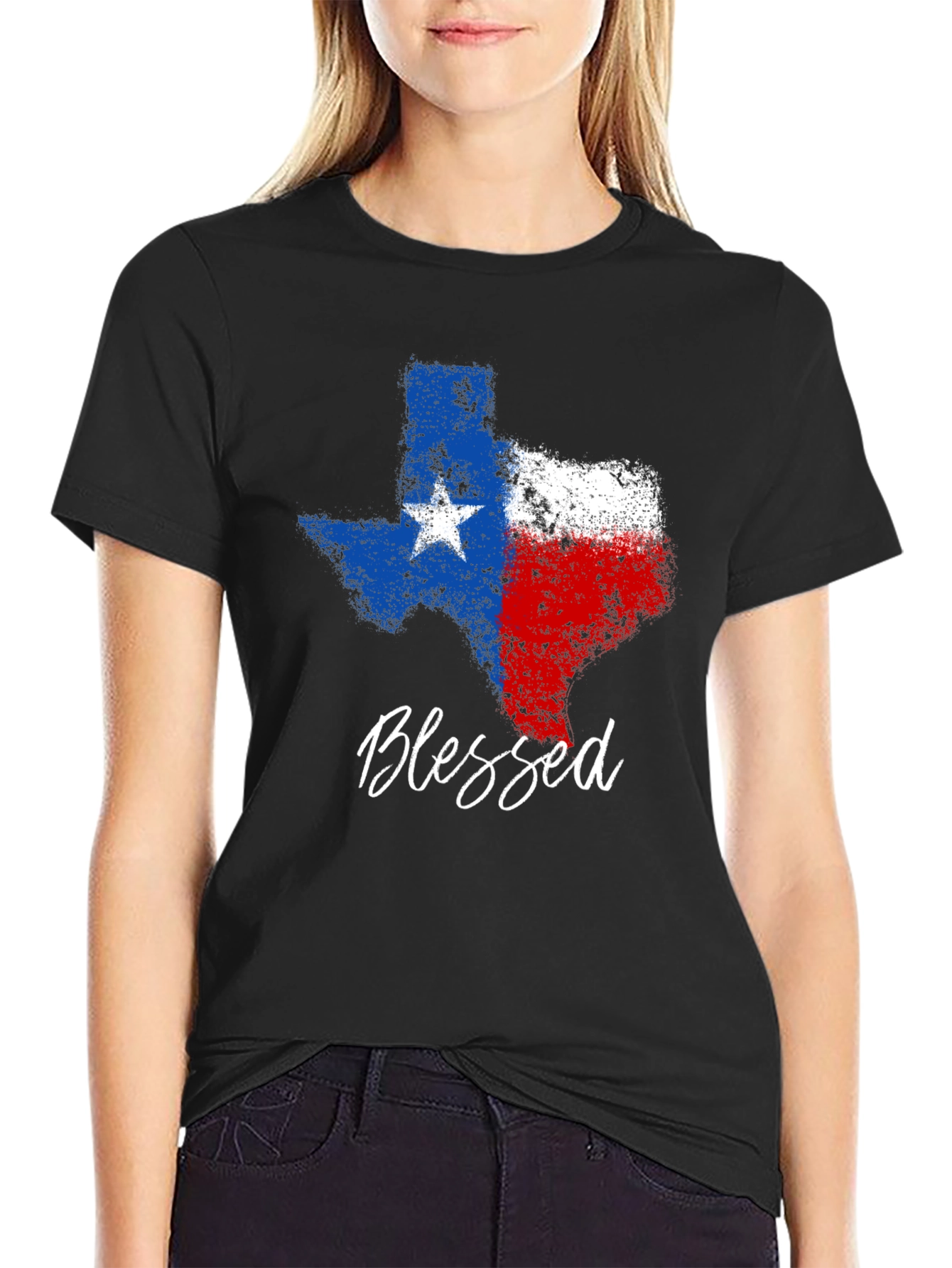 Blessed Texas Pride Graphic Tee - Black