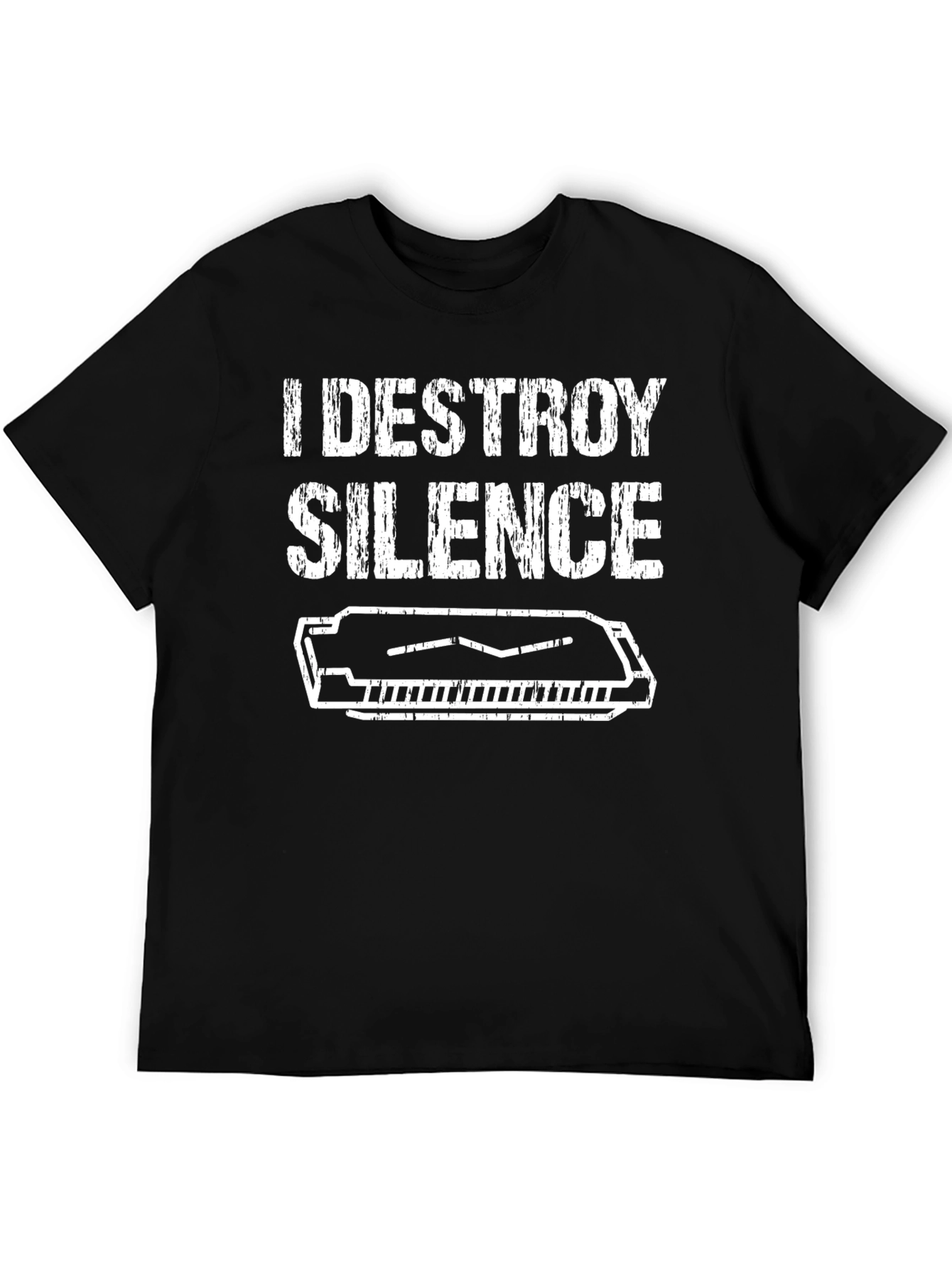 I Destroy Silence Harmonica T-Shirt