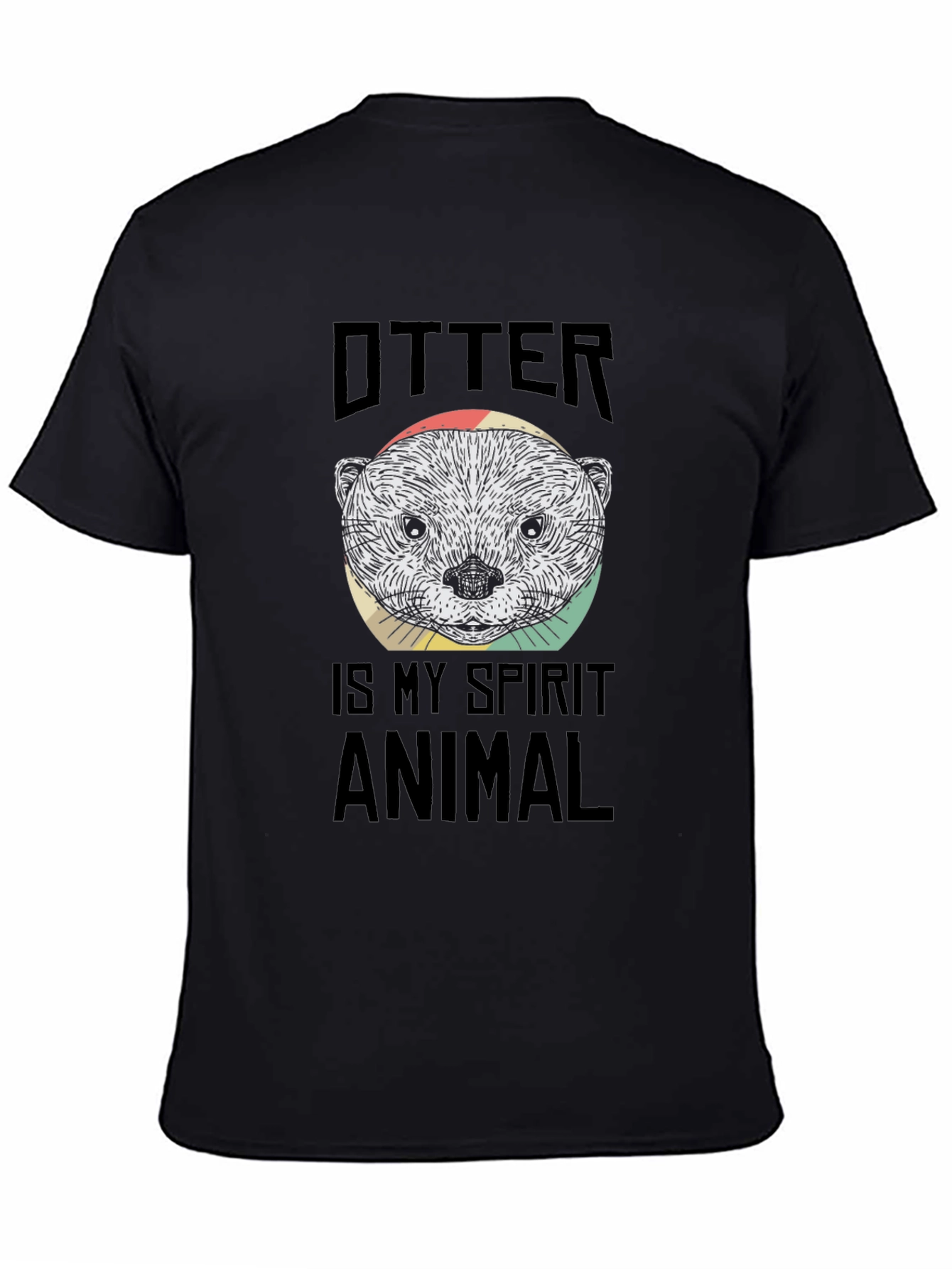 Otter Spirit Animal Black Graphic T-Shirt