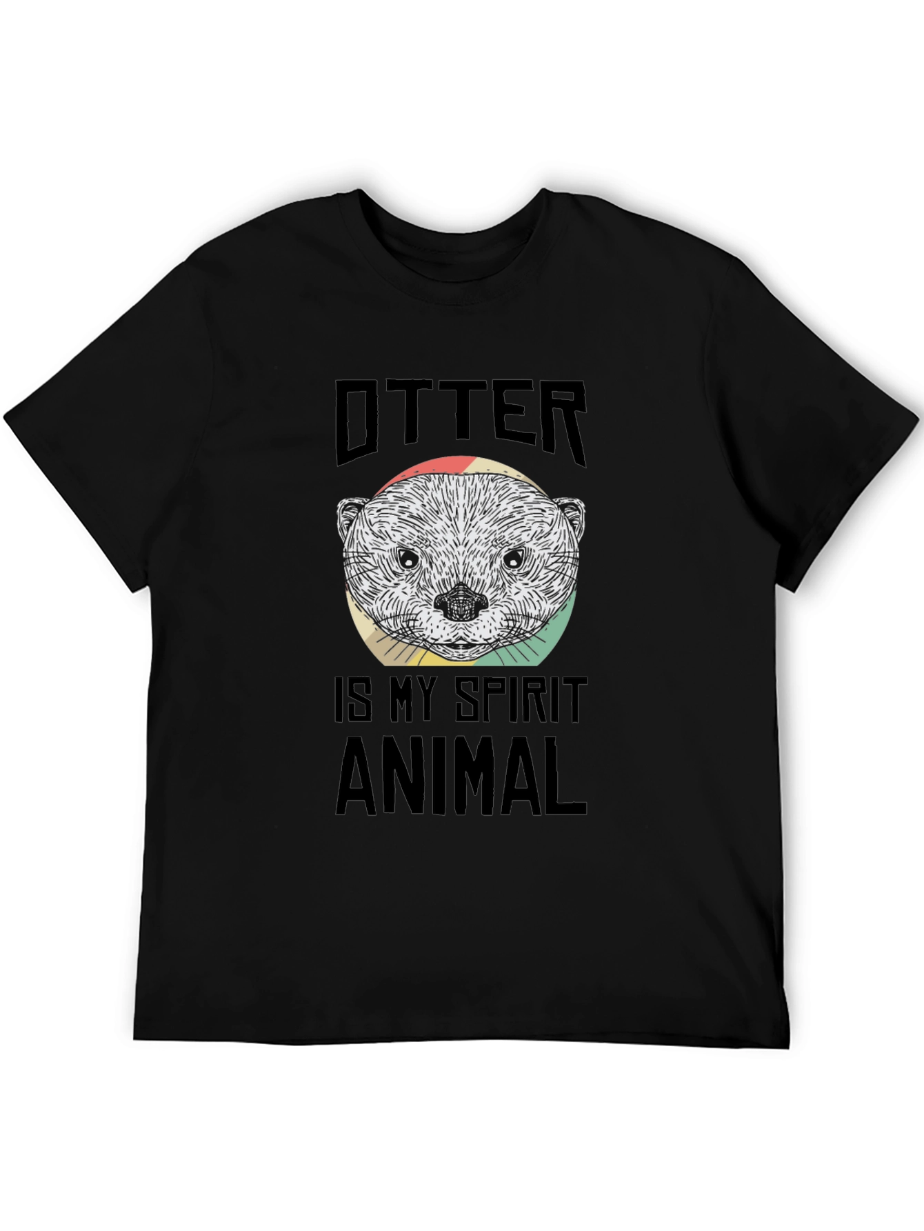 Otter Spirit Animal Black Graphic T-Shirt