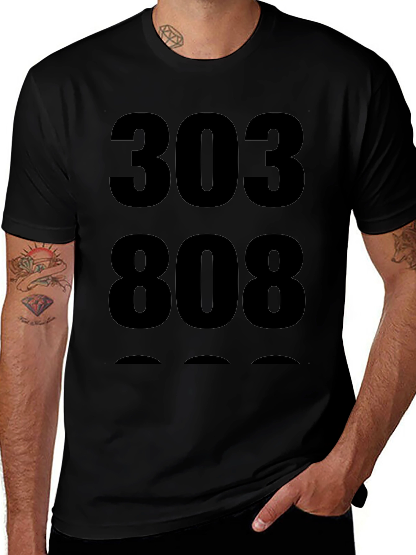 303 808 Black Graphic Tee - Music Producer Shirt