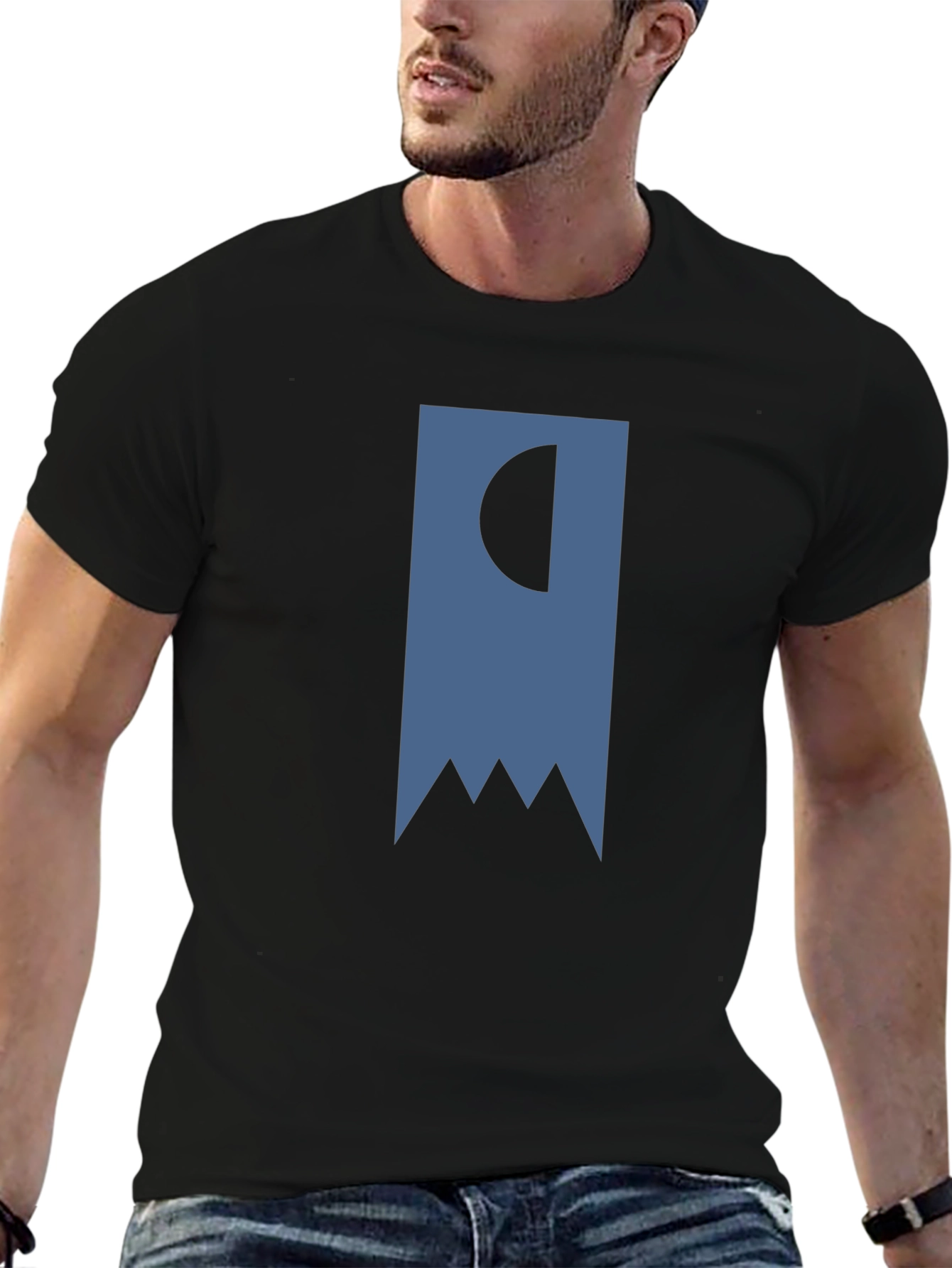 Abstract Banner Graphic T-Shirt - Black