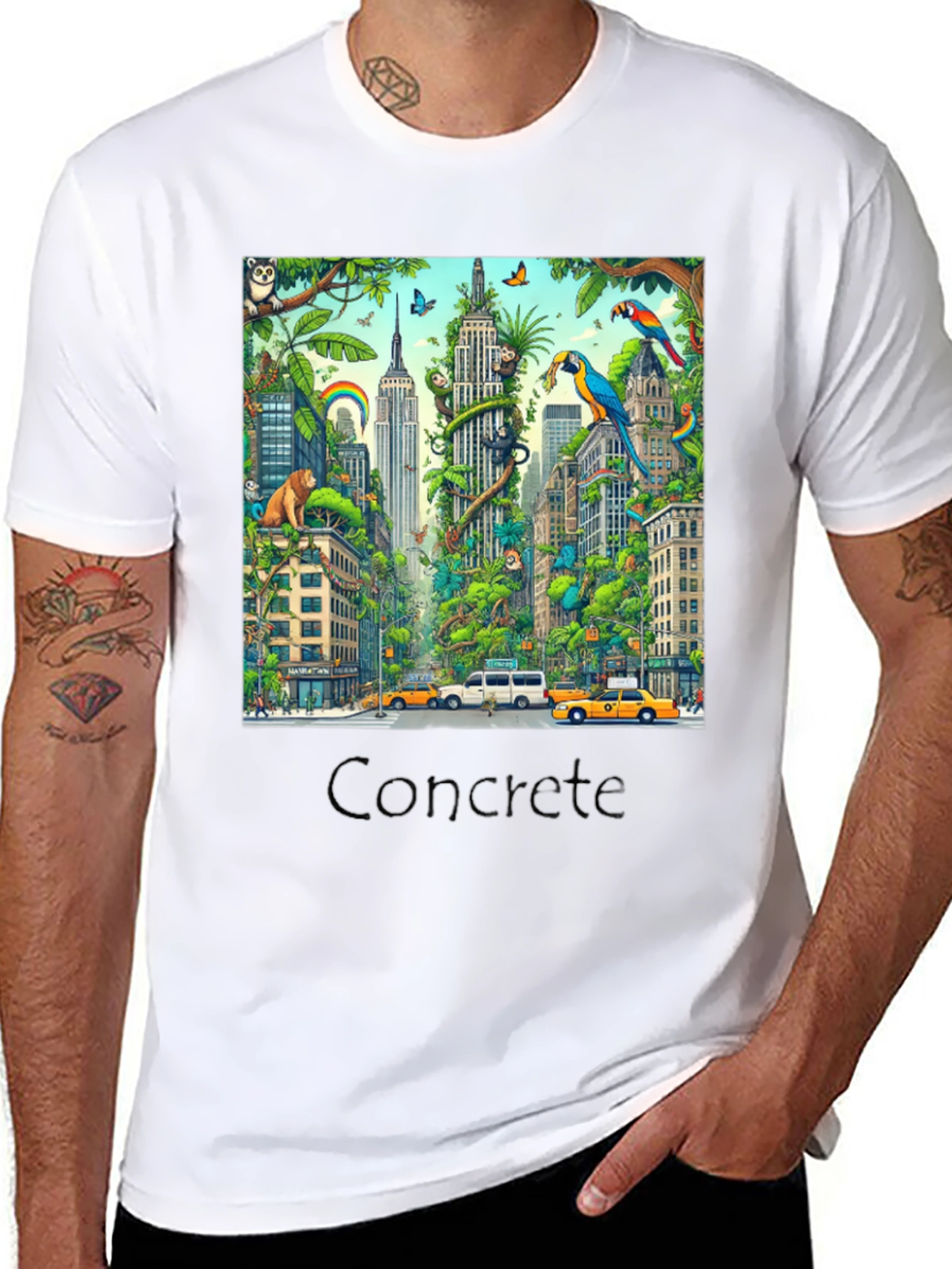 Urban Jungle T-Shirt - Cityscape Wildlife