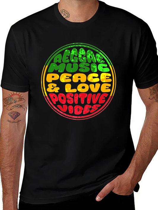 Reggae Music Peace & Love Positive Vibes T-Shirt