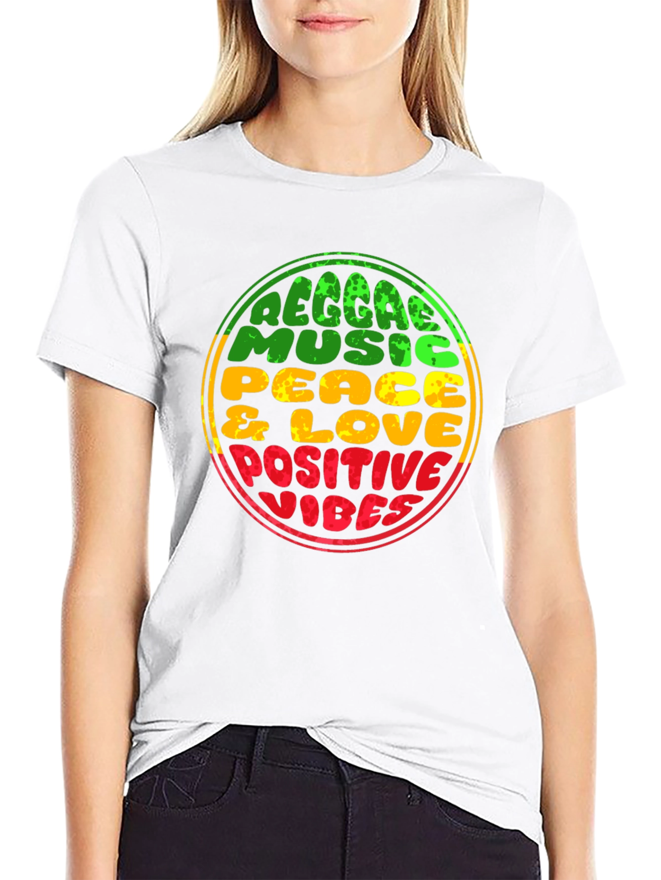 Reggae Music Peace & Love Positive Vibes T-Shirt
