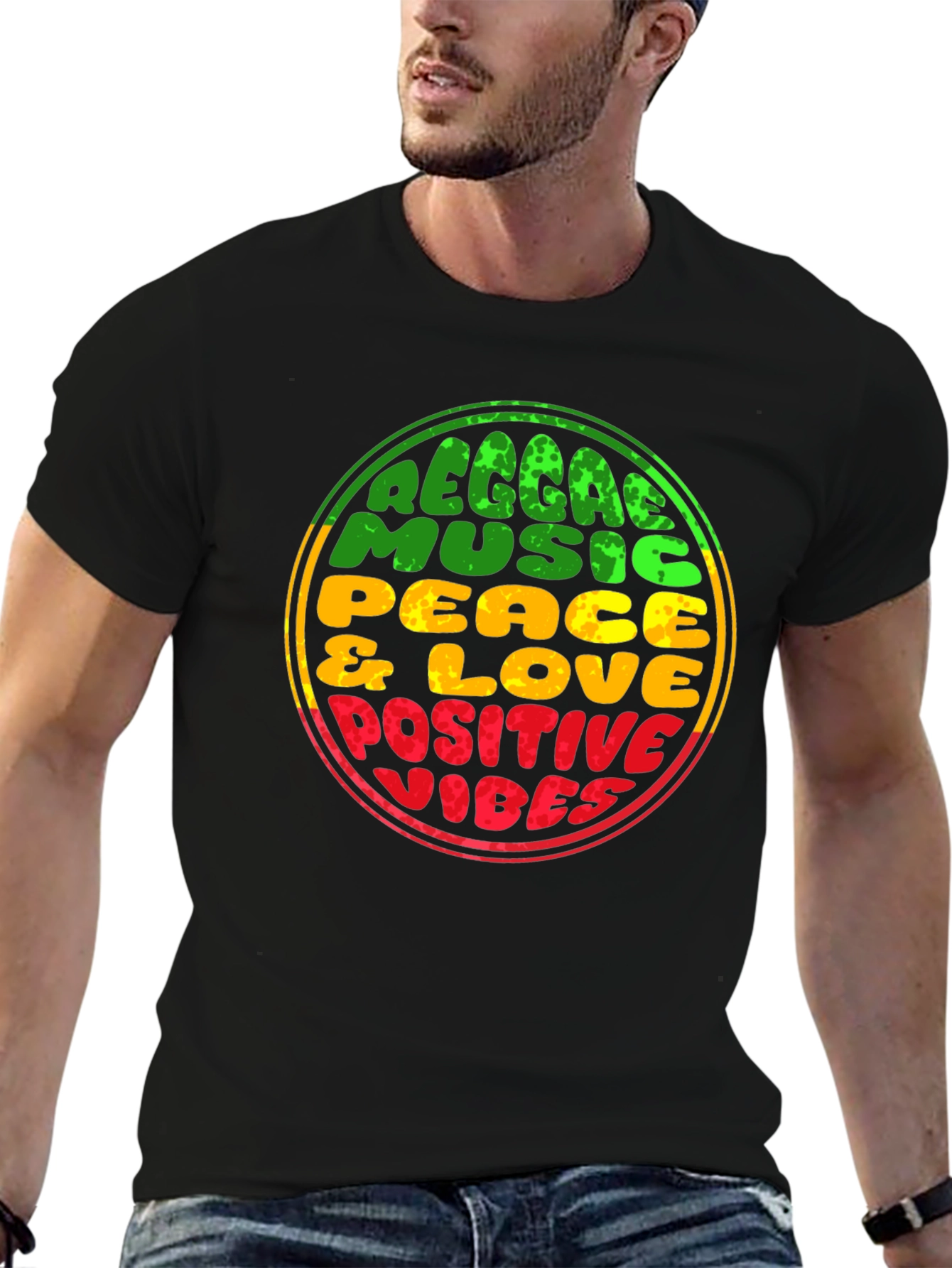 Reggae Music Peace & Love Positive Vibes T-Shirt