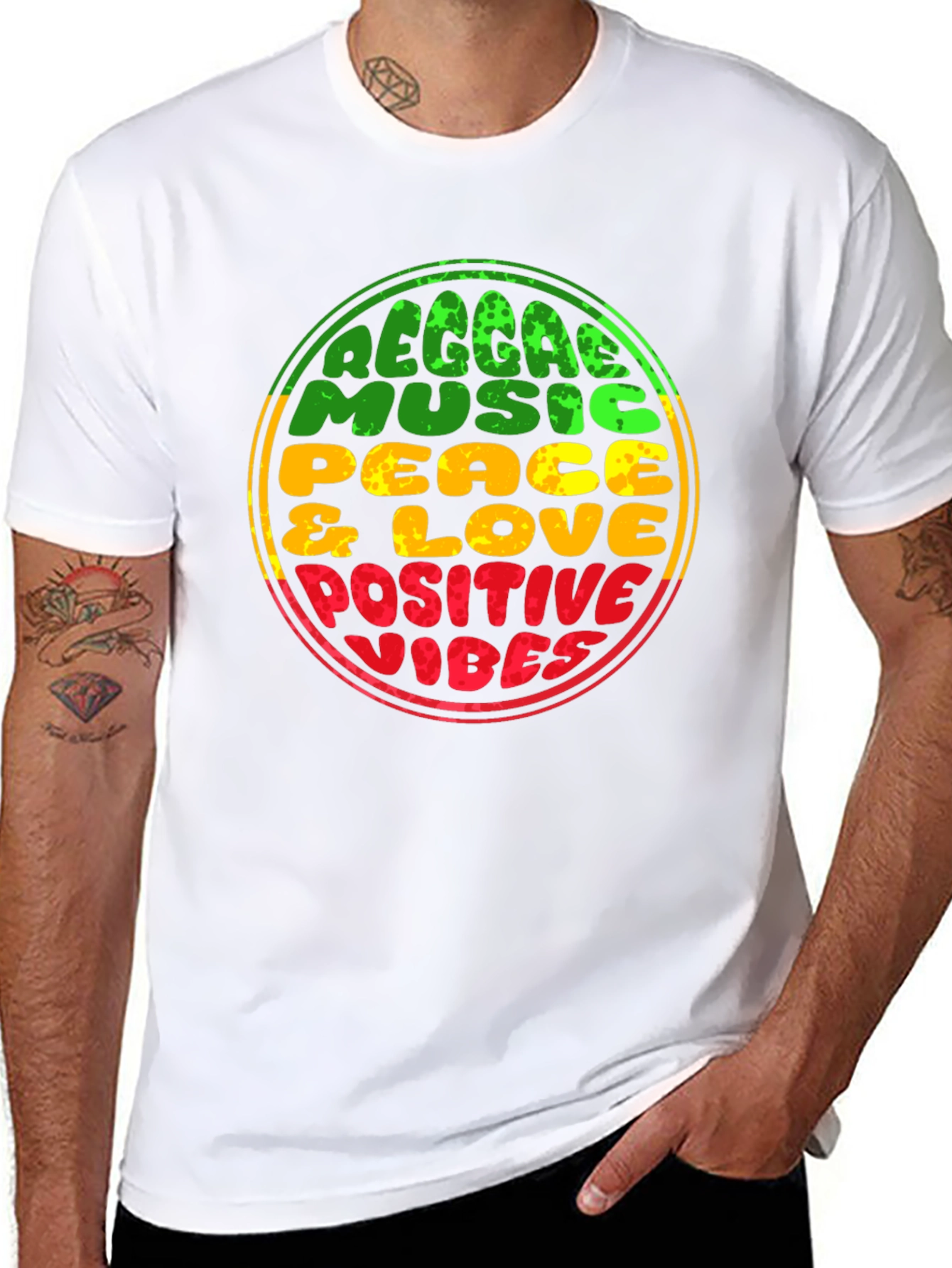 Reggae Music Peace & Love Positive Vibes T-Shirt