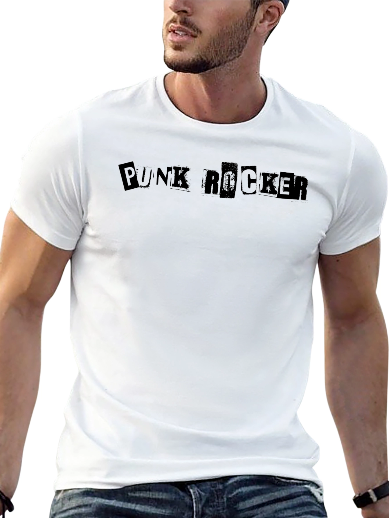 Punk Rocker Graphic Tee - Black Cotton Comfort