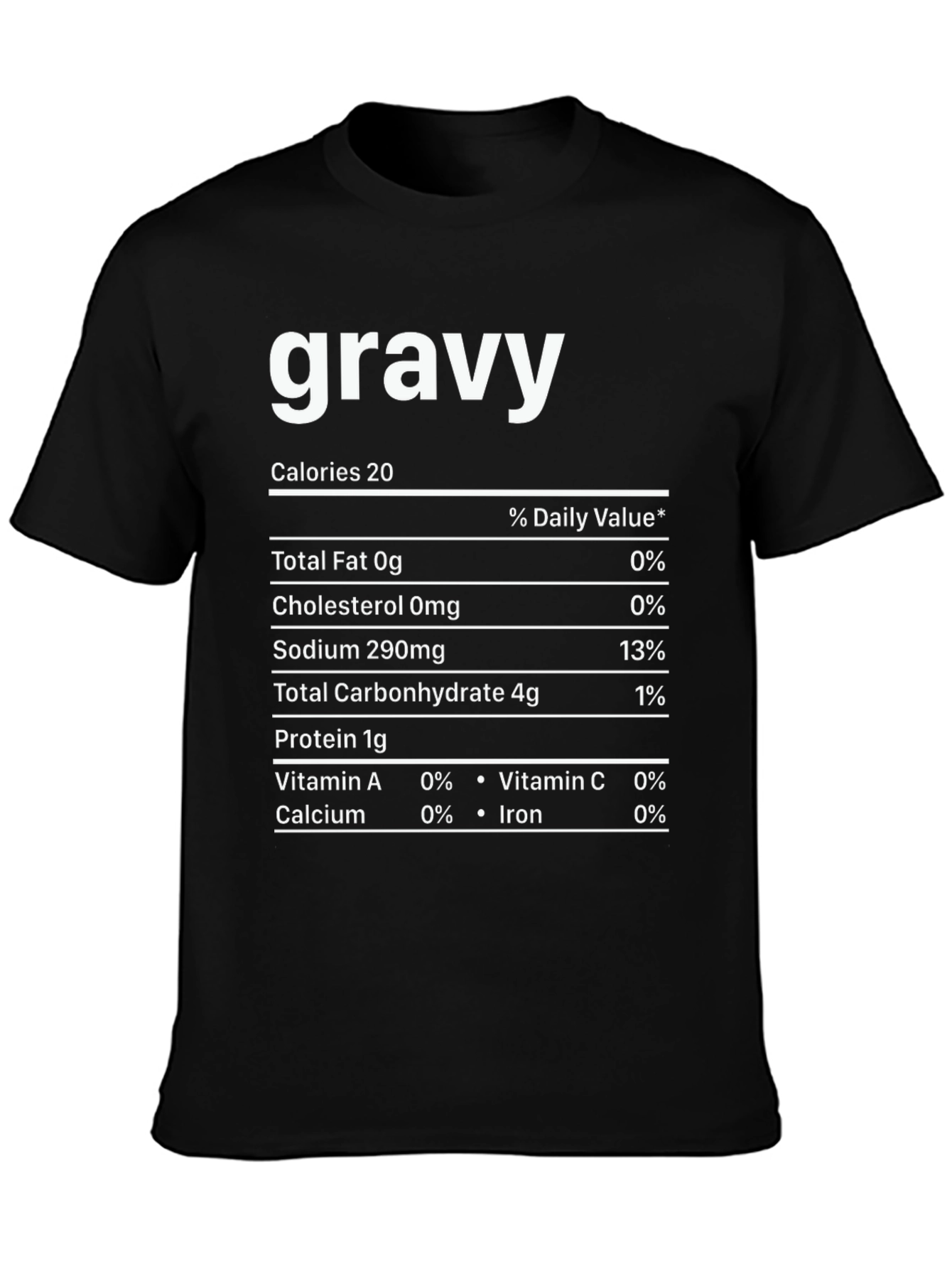 Gravy Nutrition Facts Novelty T-Shirt
