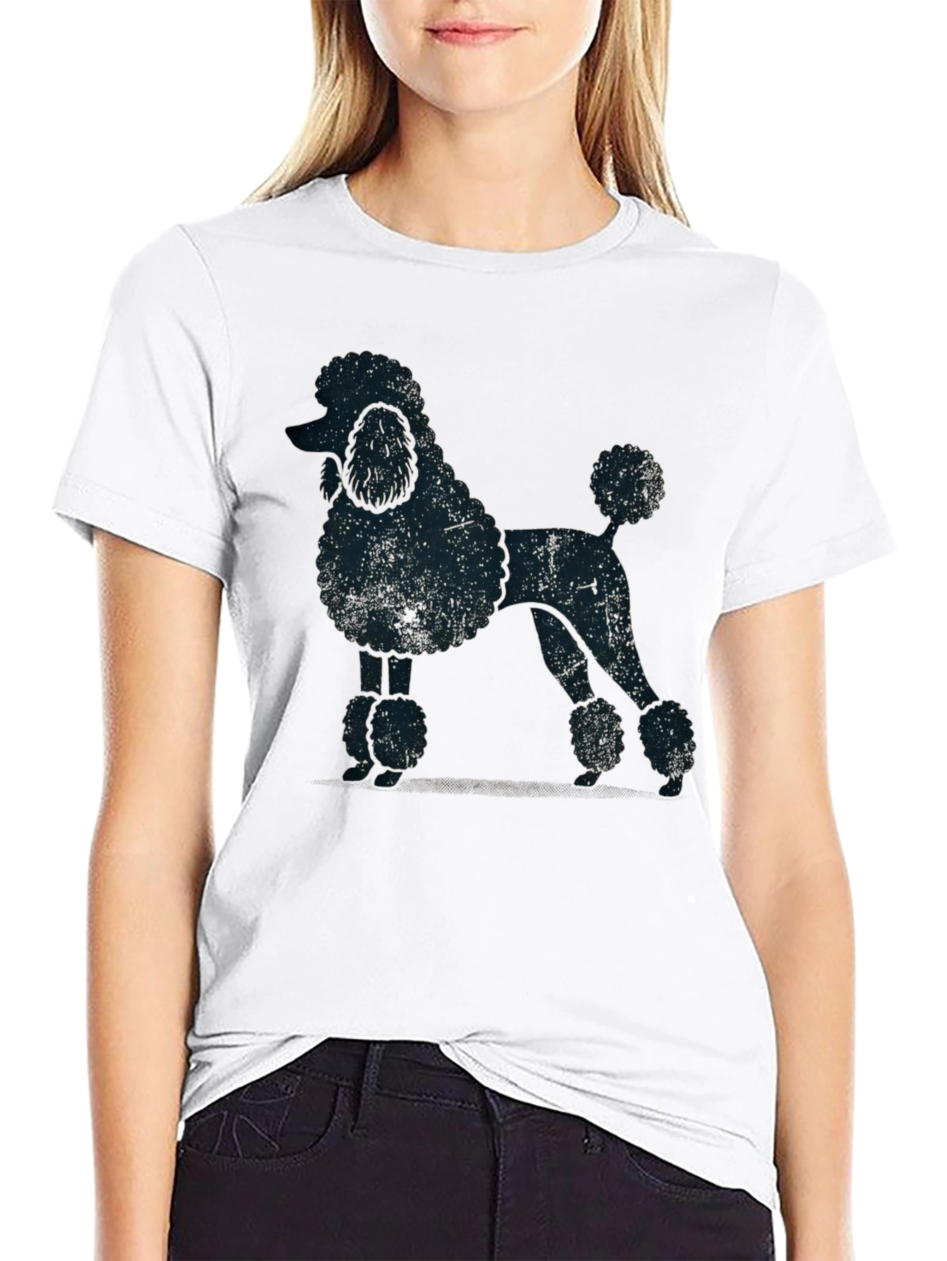 Cool Poodle Silhouette Black T-Shirt