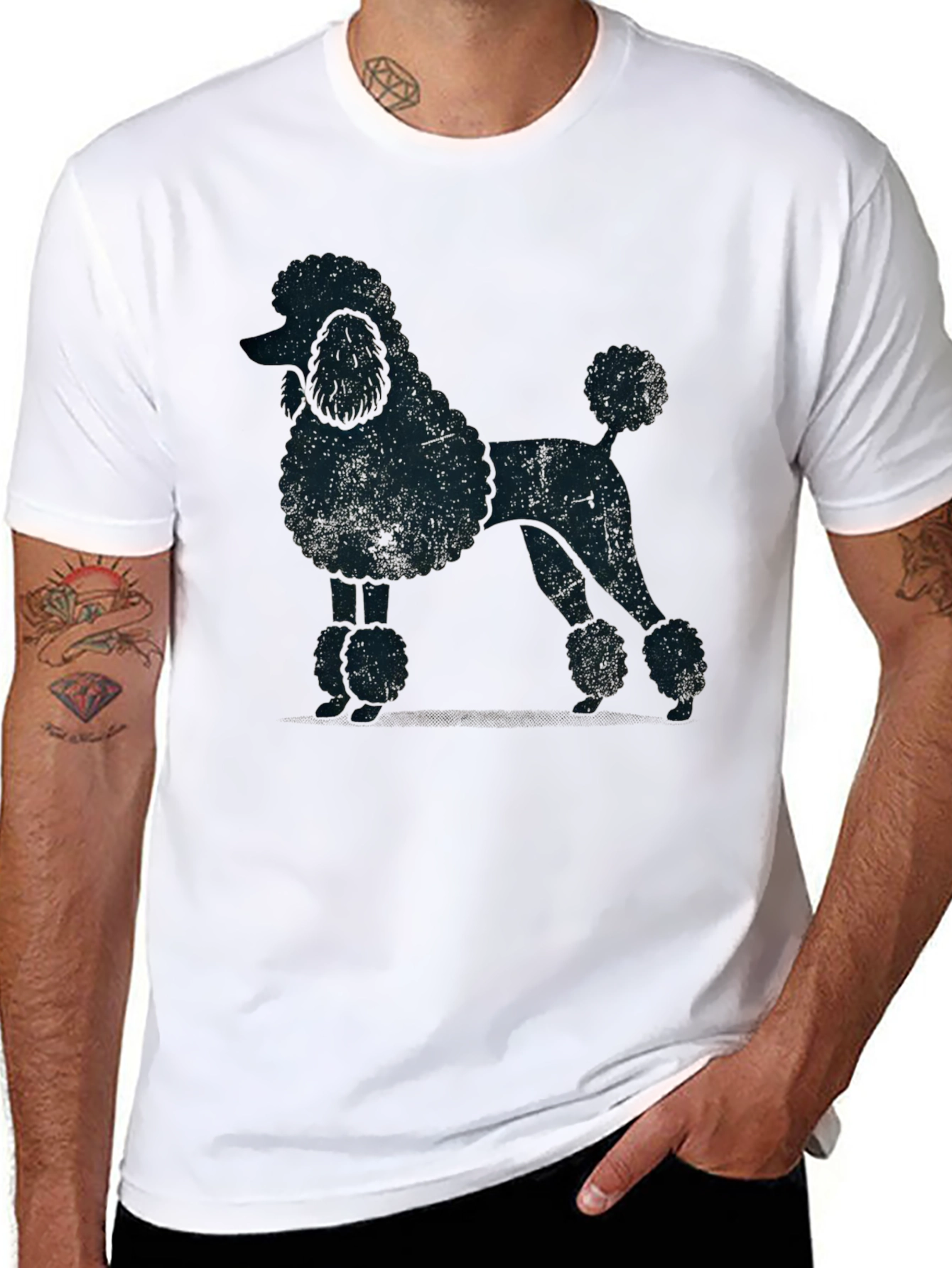 Cool Poodle Silhouette Black T-Shirt