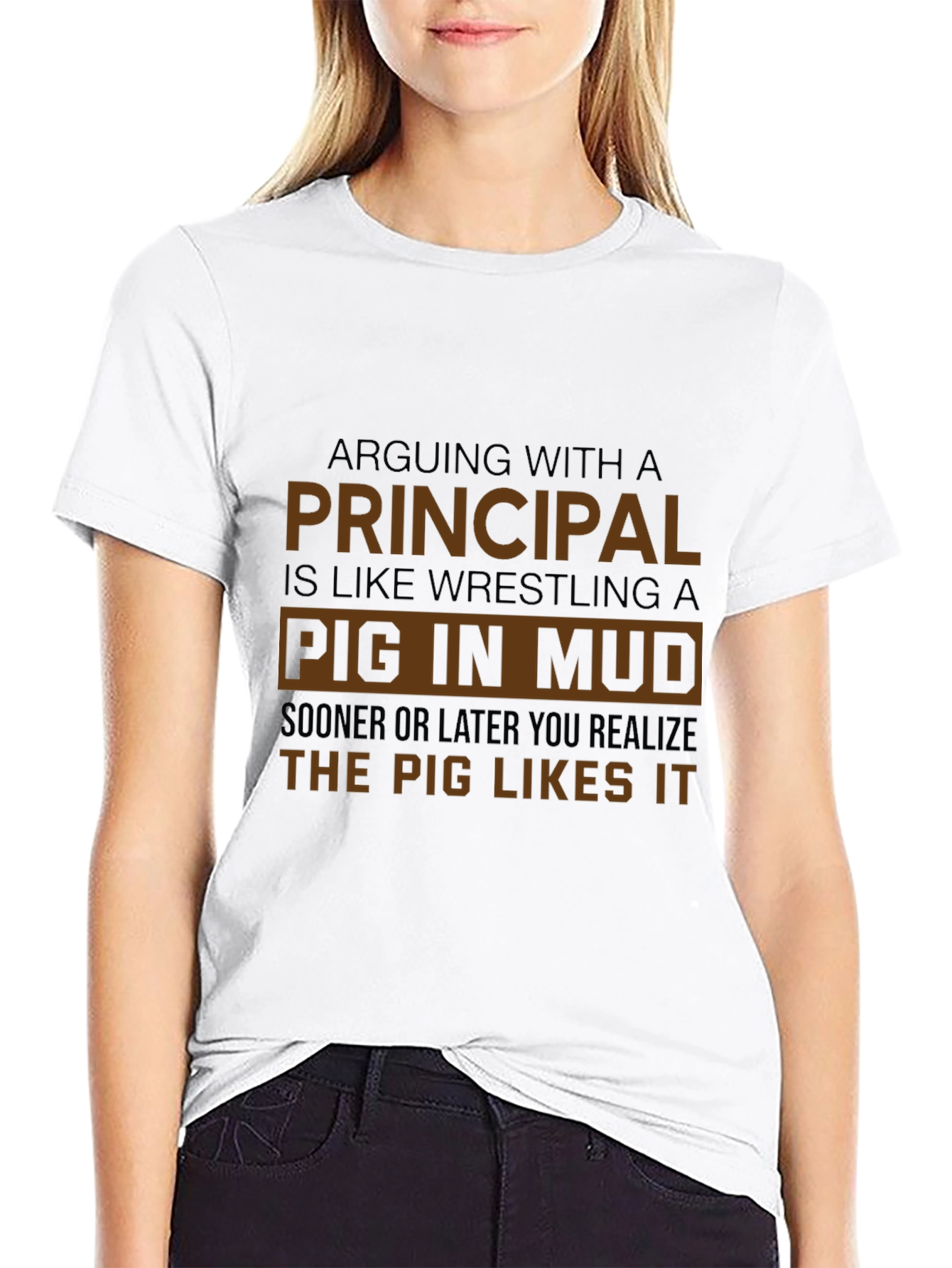 Principal Pig in Mud T-Shirt