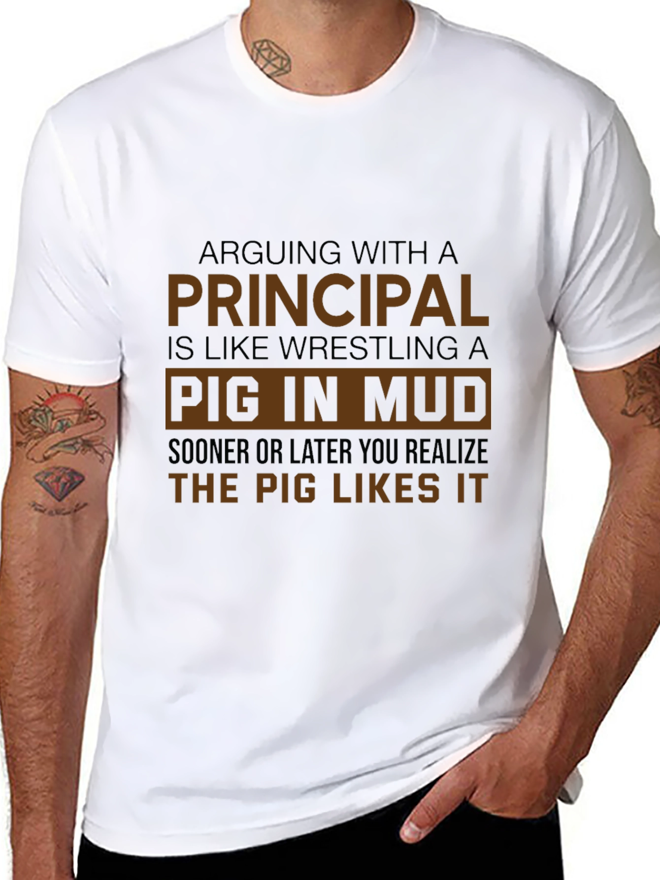 Principal Pig in Mud T-Shirt