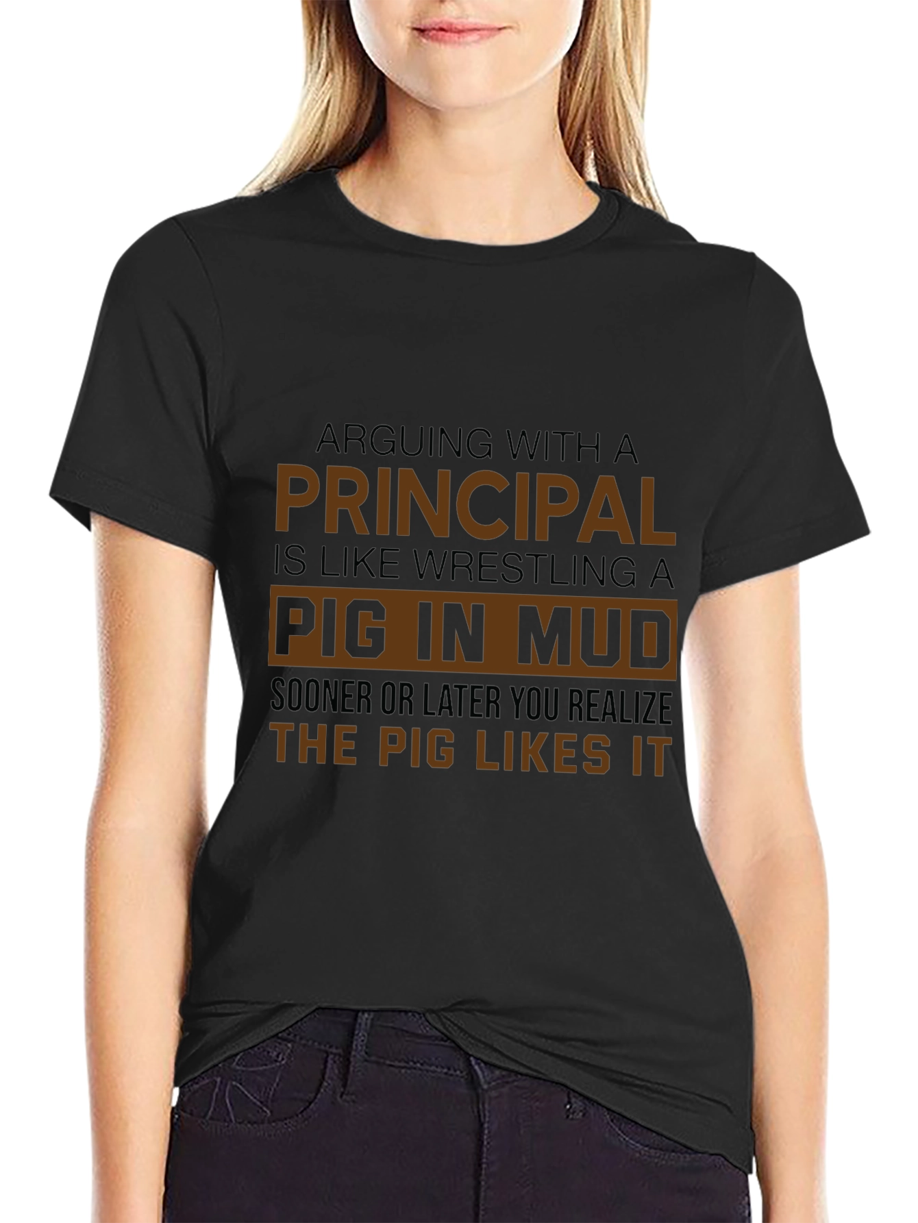 Principal Pig in Mud T-Shirt