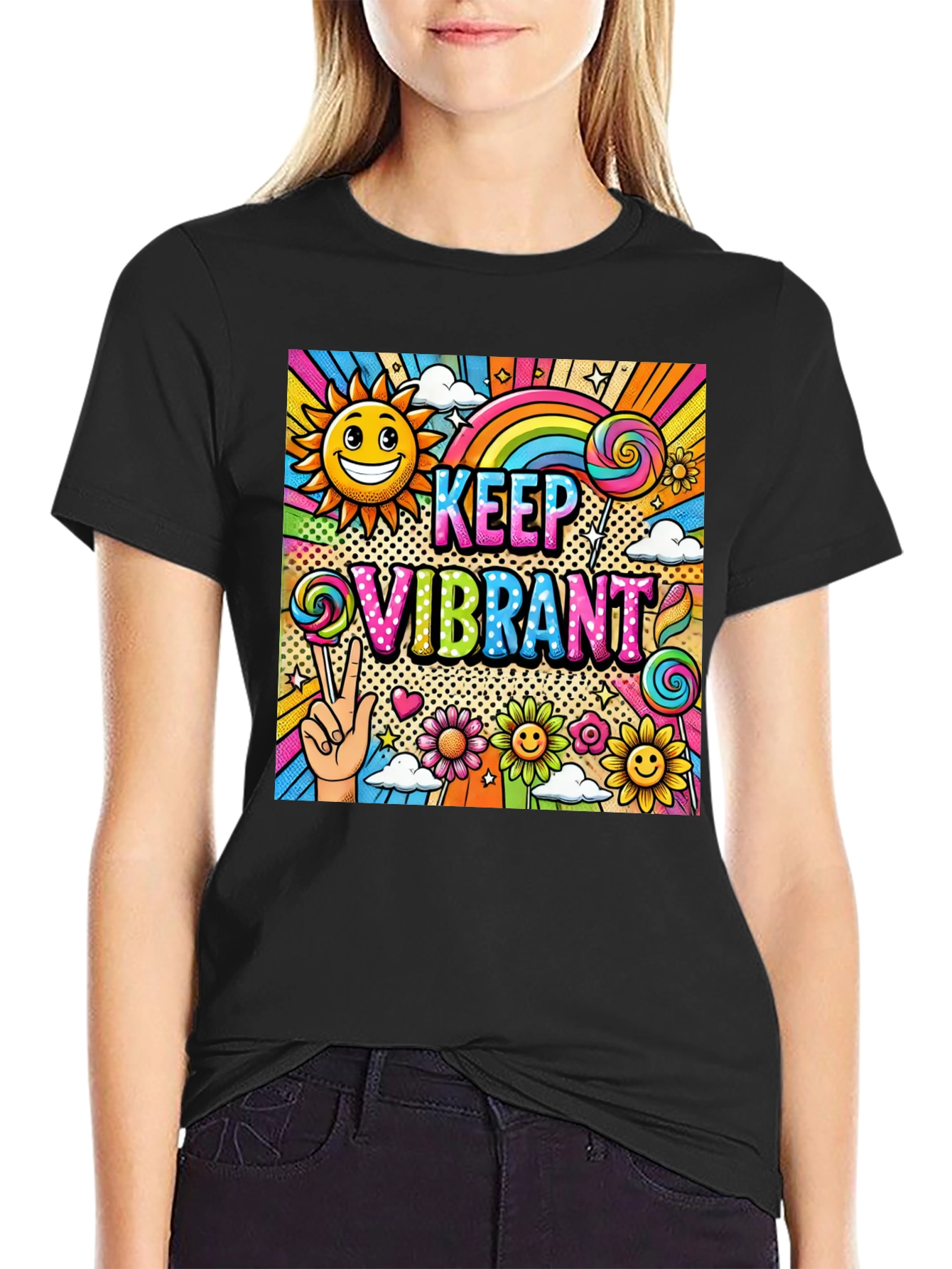 Keep Vibrant Graphic Print Tee