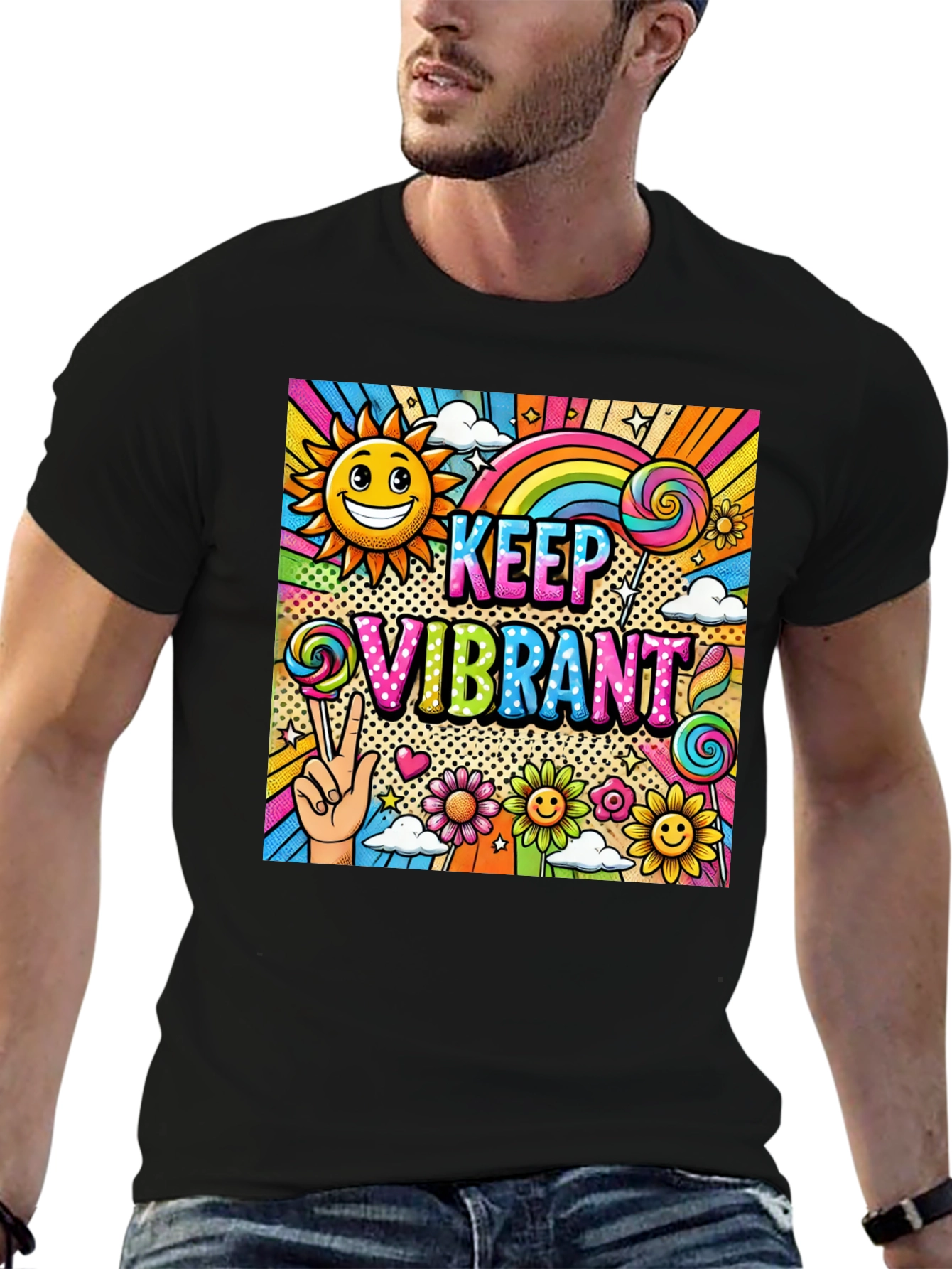 Keep Vibrant Graphic Print Tee