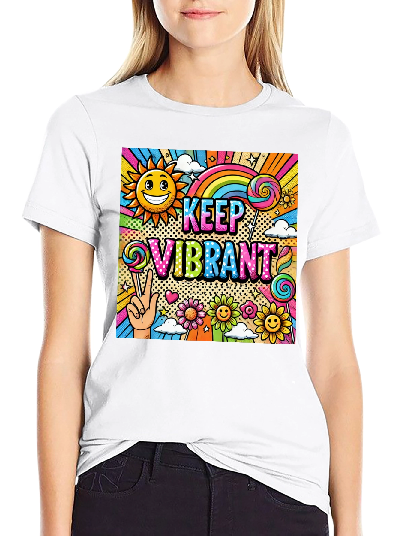 Keep Vibrant Graphic Print Tee