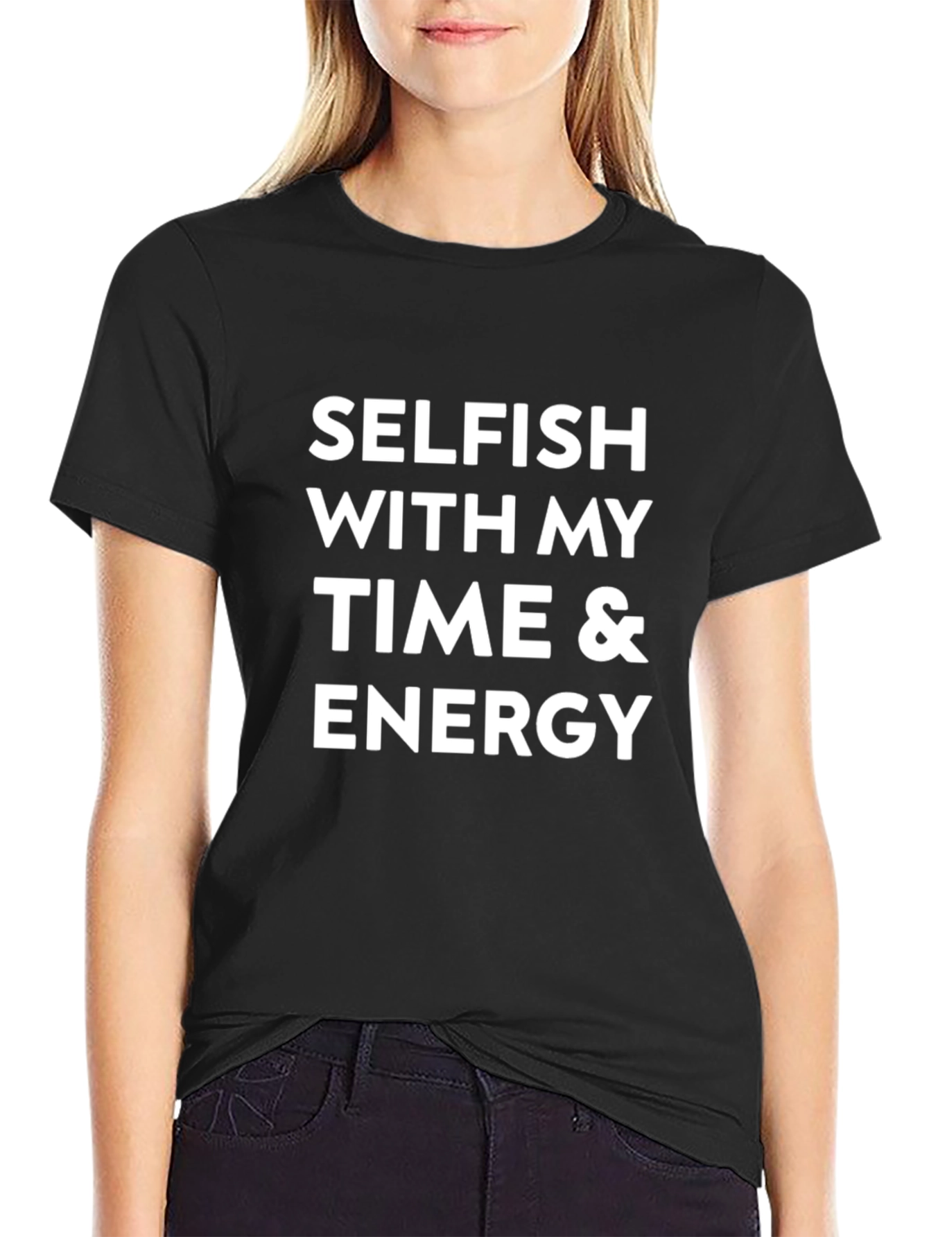 Selfish Time & Energy Graphic T-Shirt - Black