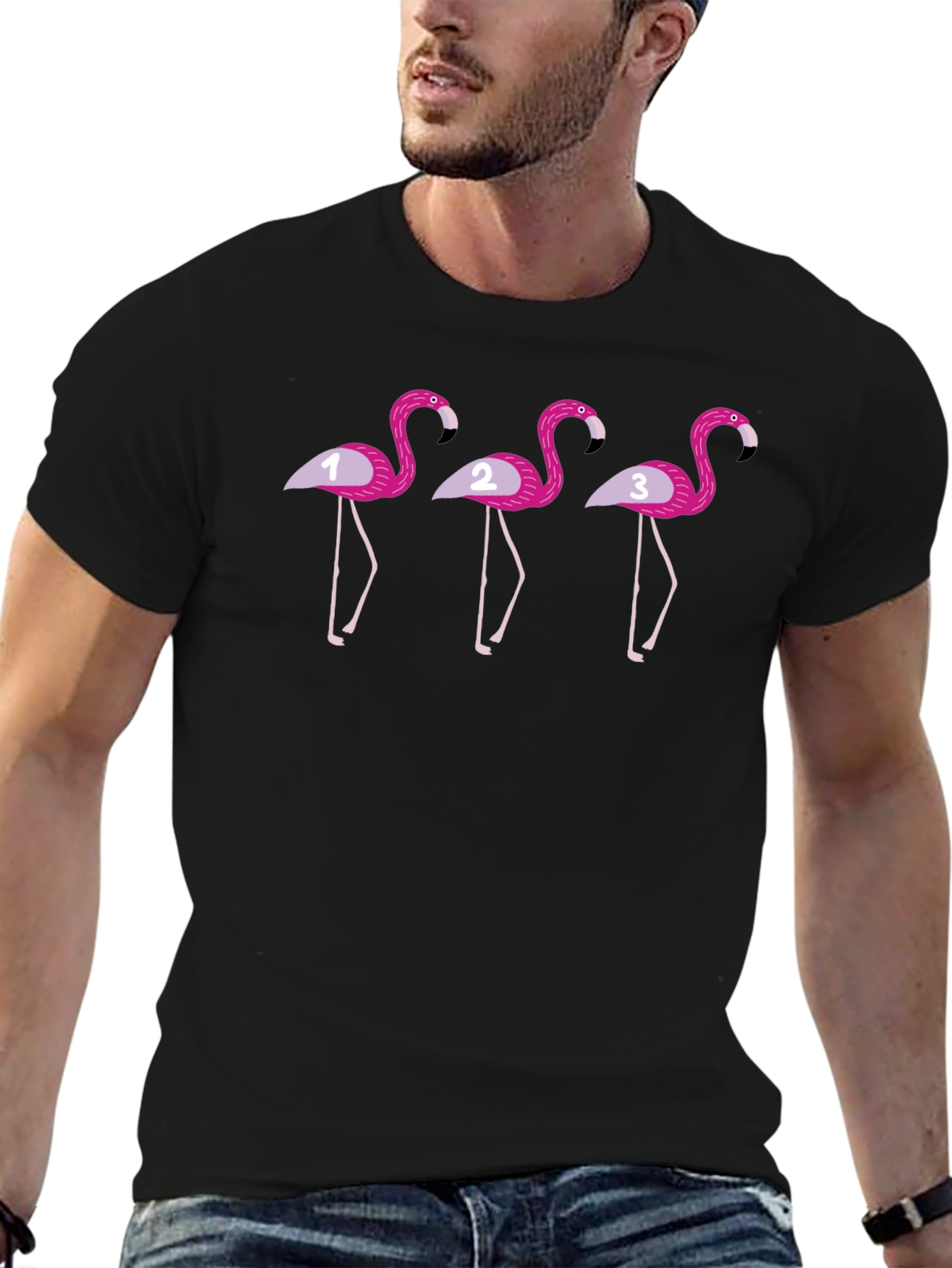 Flamingo Trio Graphic Tee - Quirky Bird Lover Style