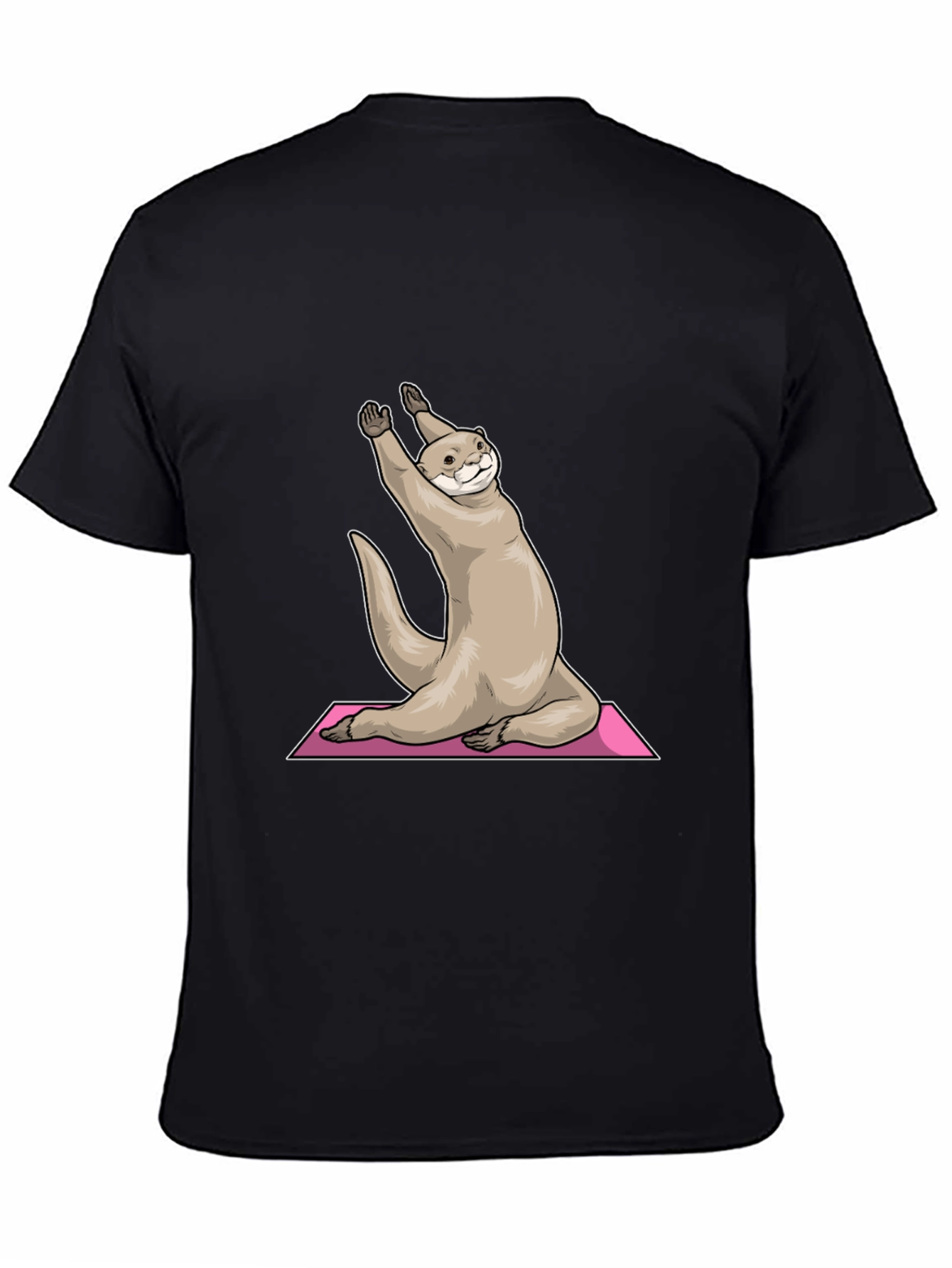 Yoga Otter Graphic Tee - Black Cotton T-Shirt