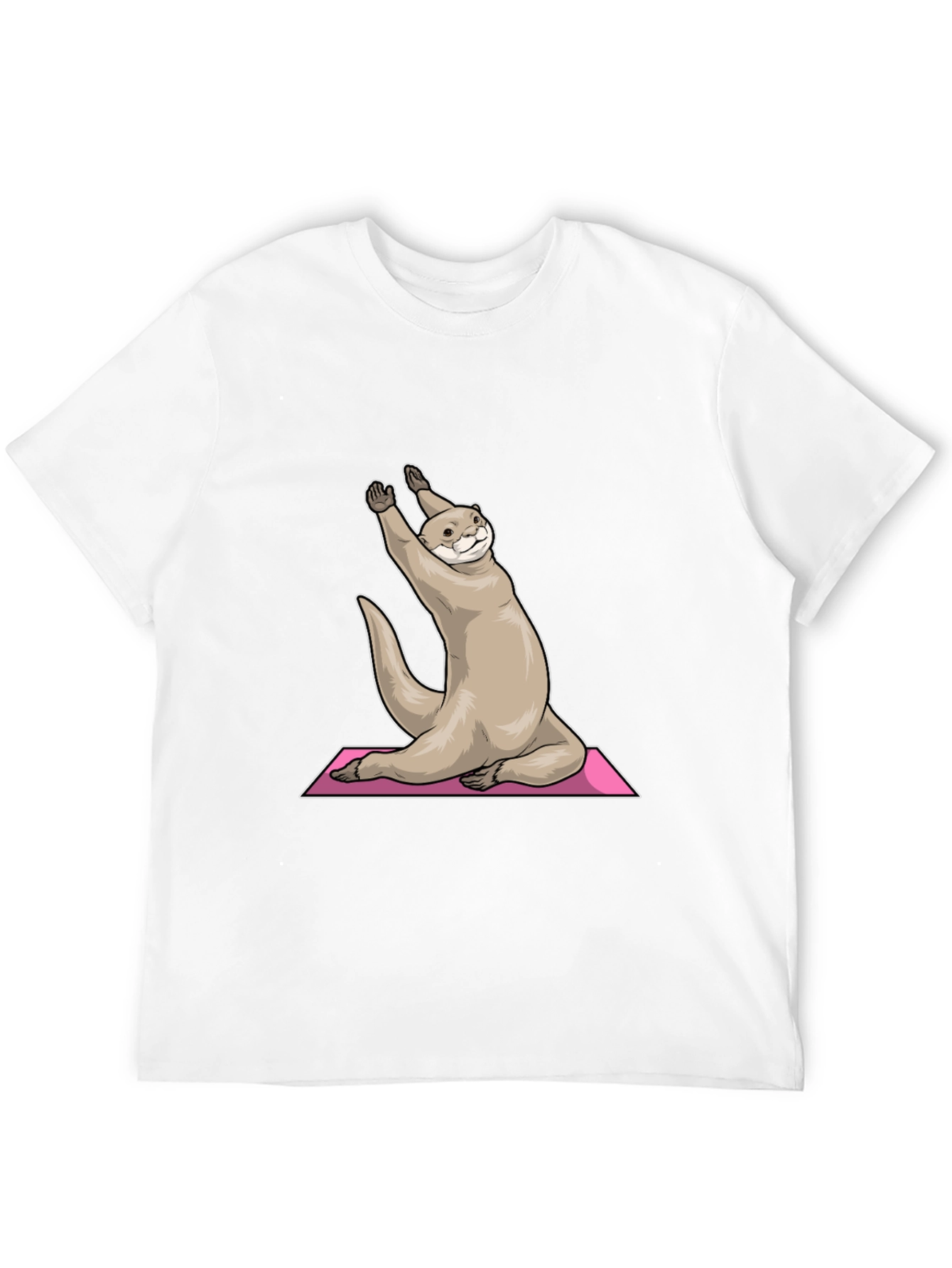 Yoga Otter Graphic Tee - Black Cotton T-Shirt