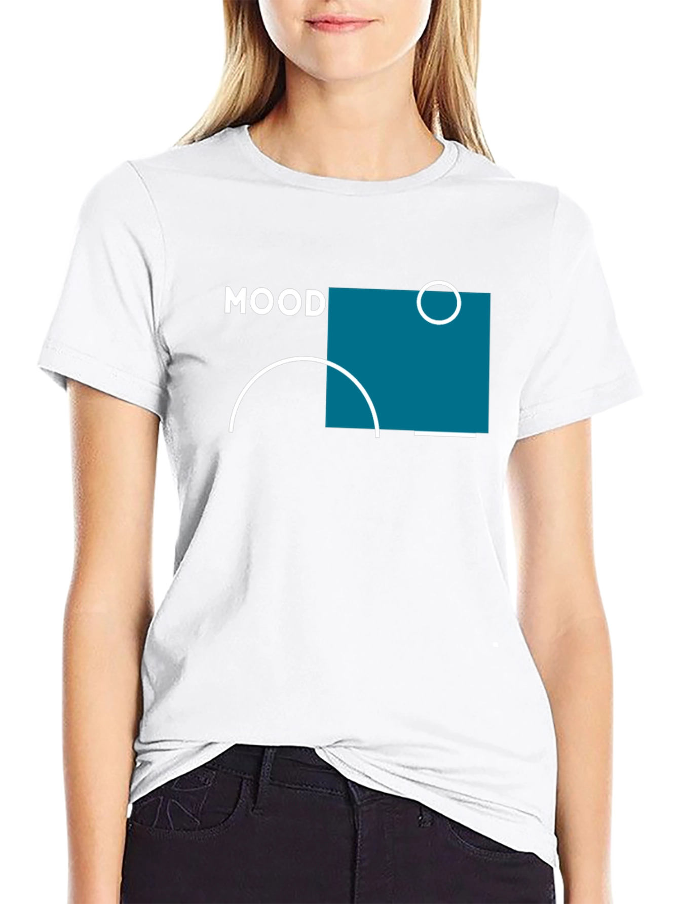 Modern Mood Graphic Tee - Black Cotton T-Shirt