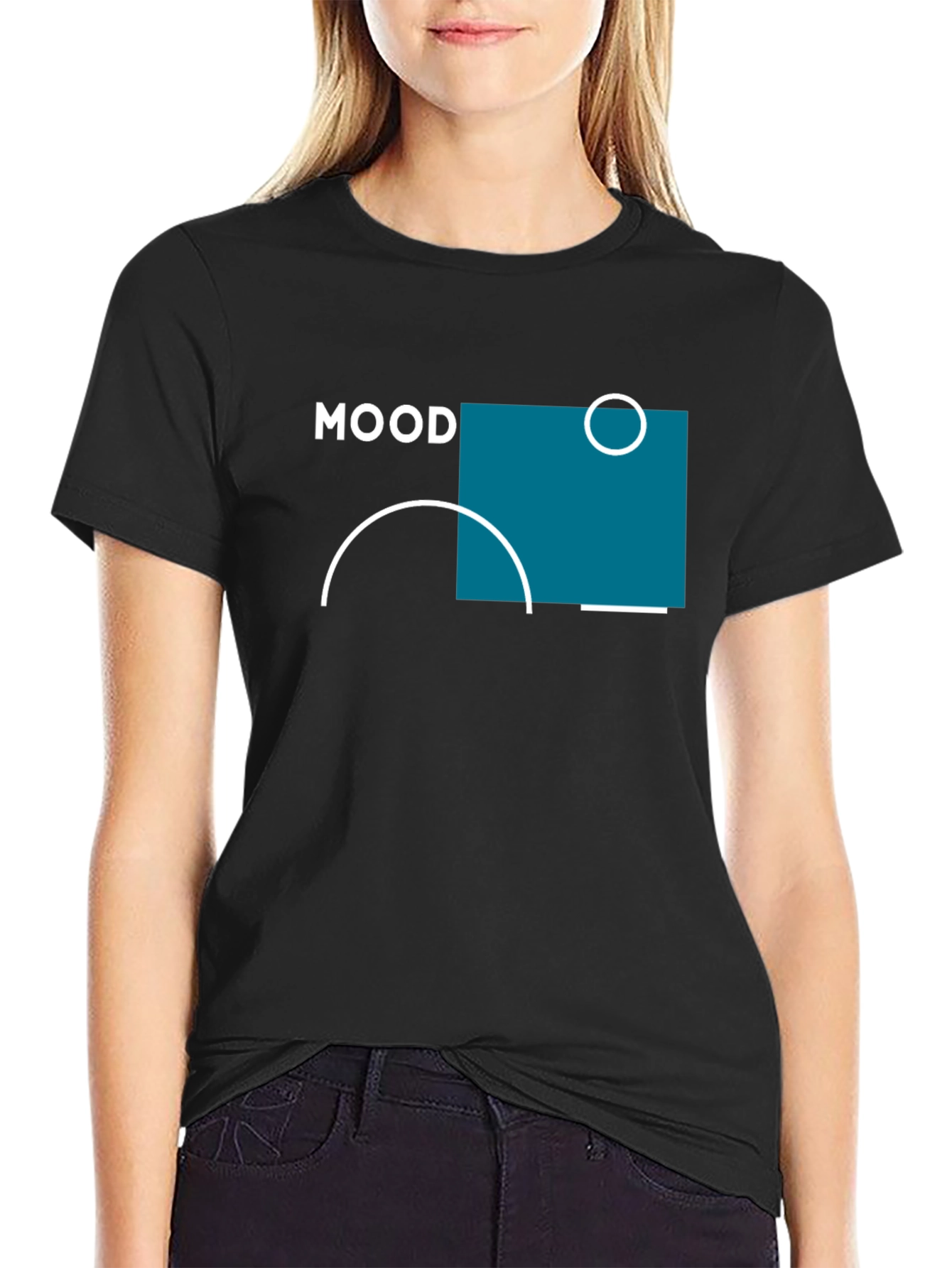 Modern Mood Graphic Tee - Black Cotton T-Shirt