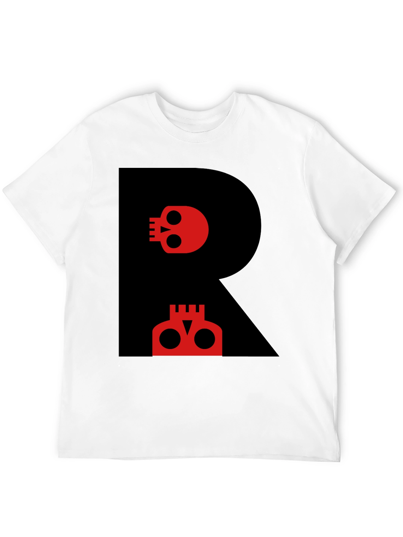 Skull R Graphic Tee - Modern Black T-Shirt