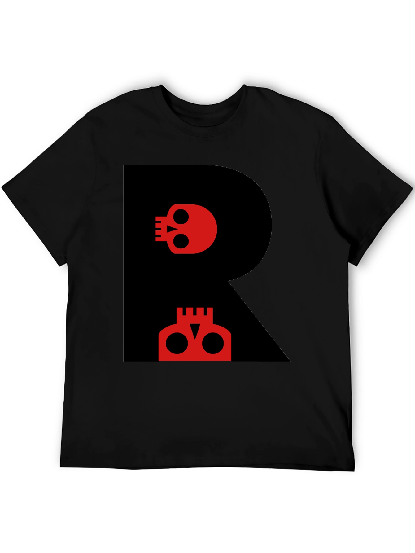 Skull R Graphic Tee - Modern Black T-Shirt