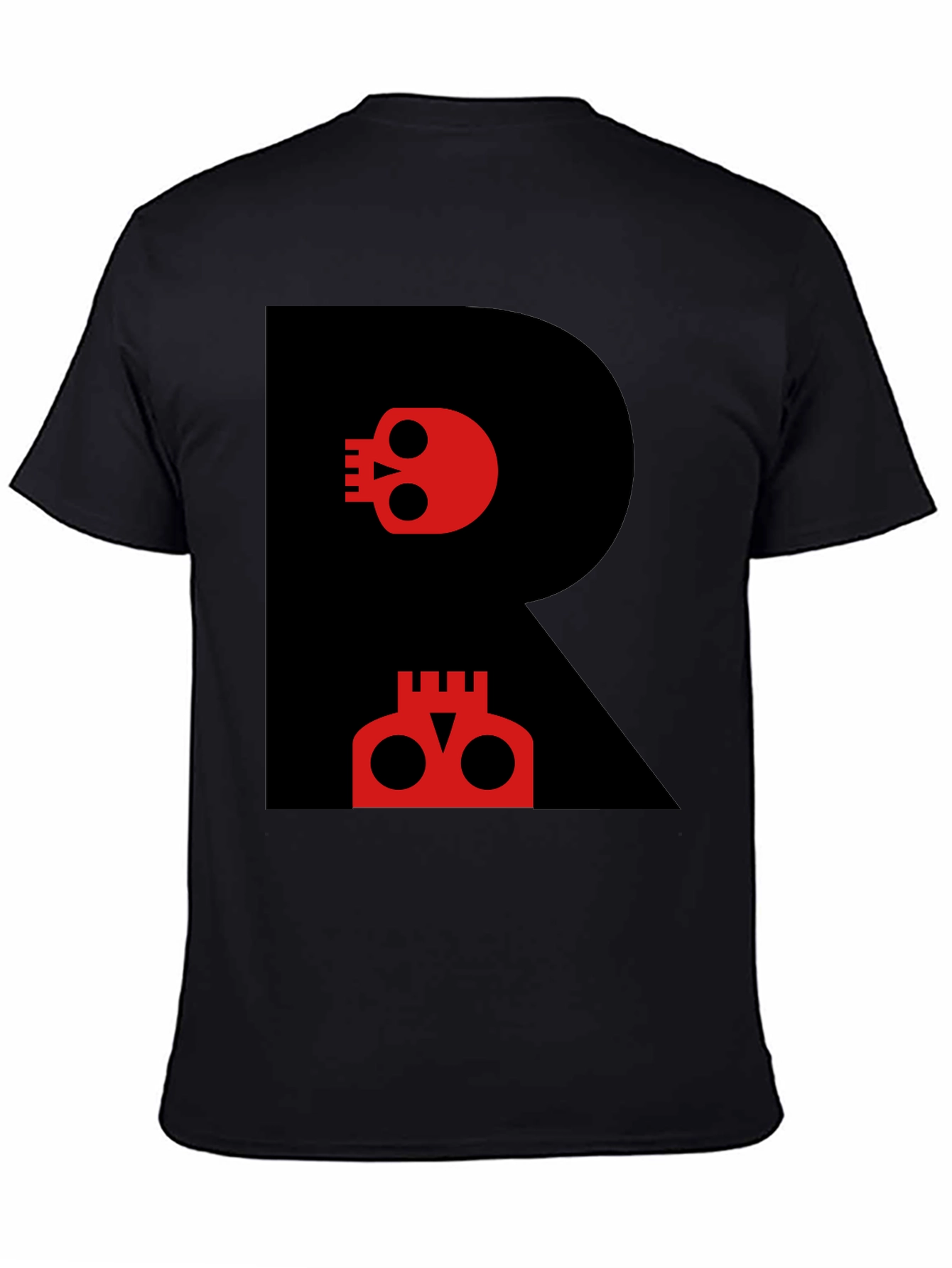 Skull R Graphic Tee - Modern Black T-Shirt