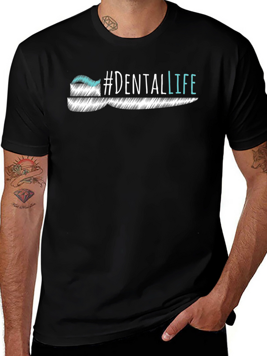 #DentalLife T-Shirt - Black Cotton Tee for Dental Professionals