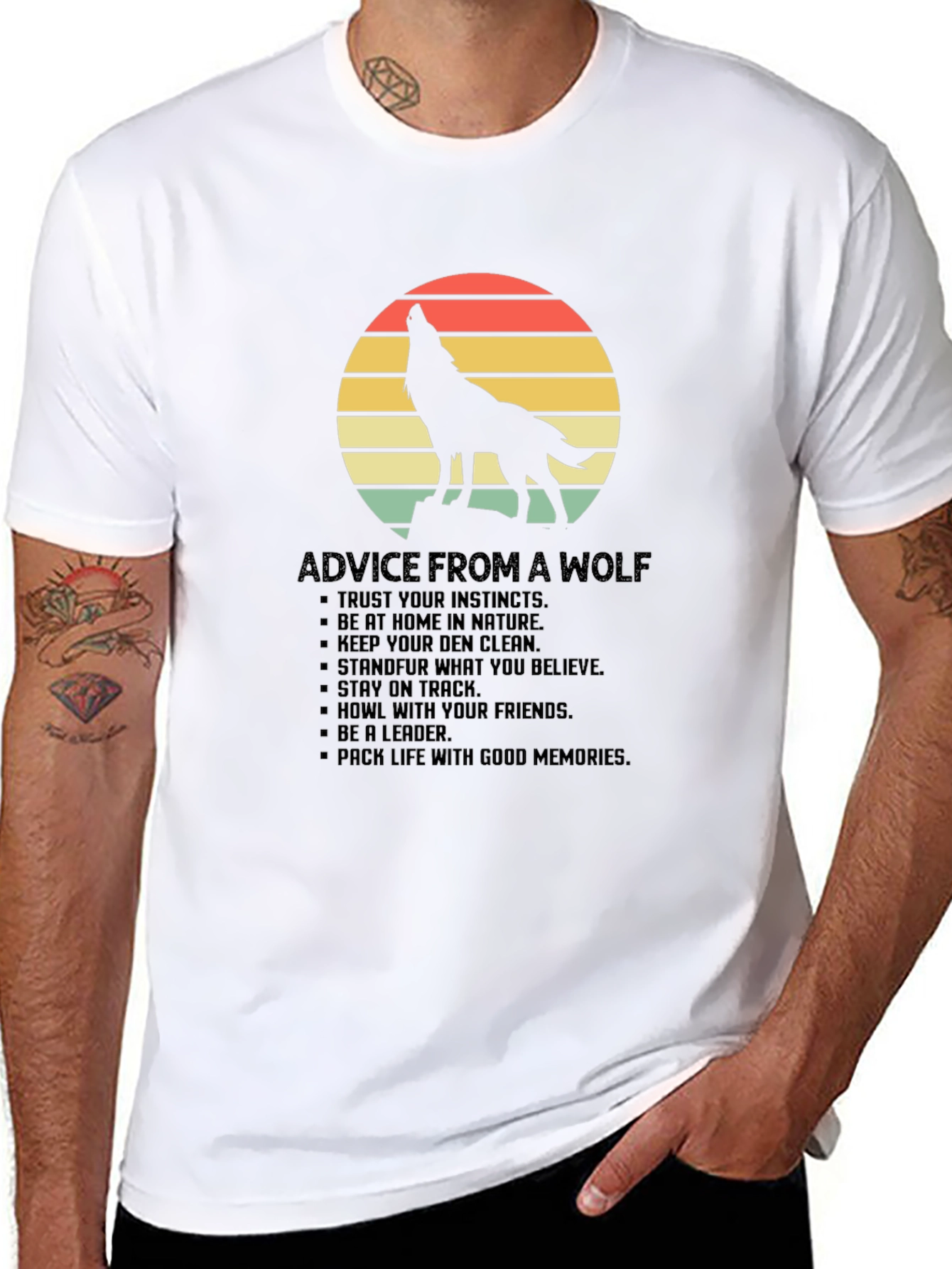 Wolf Advice Graphic Tee - Nature Inspired T-Shirt