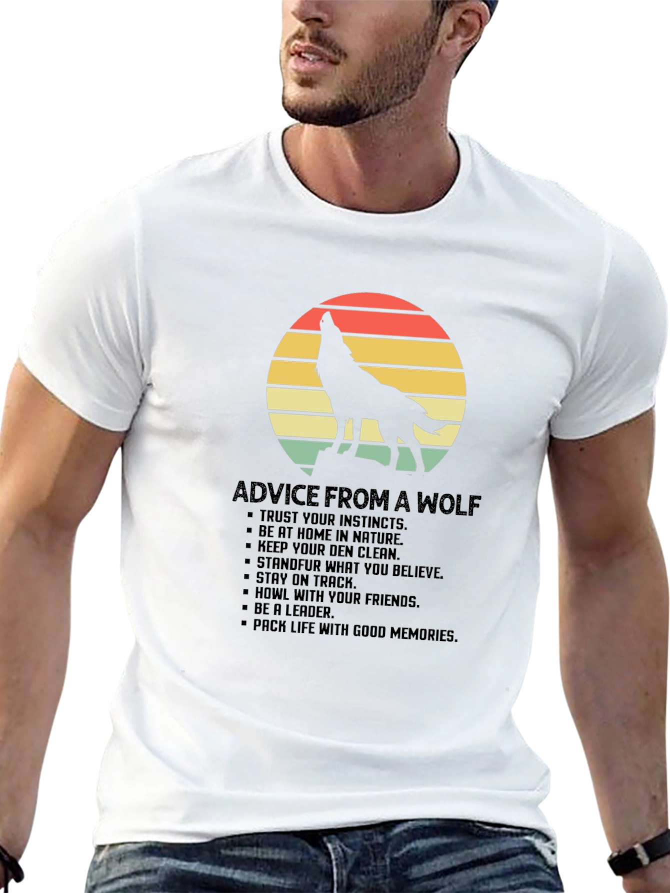 Wolf Advice Graphic Tee - Nature Inspired T-Shirt