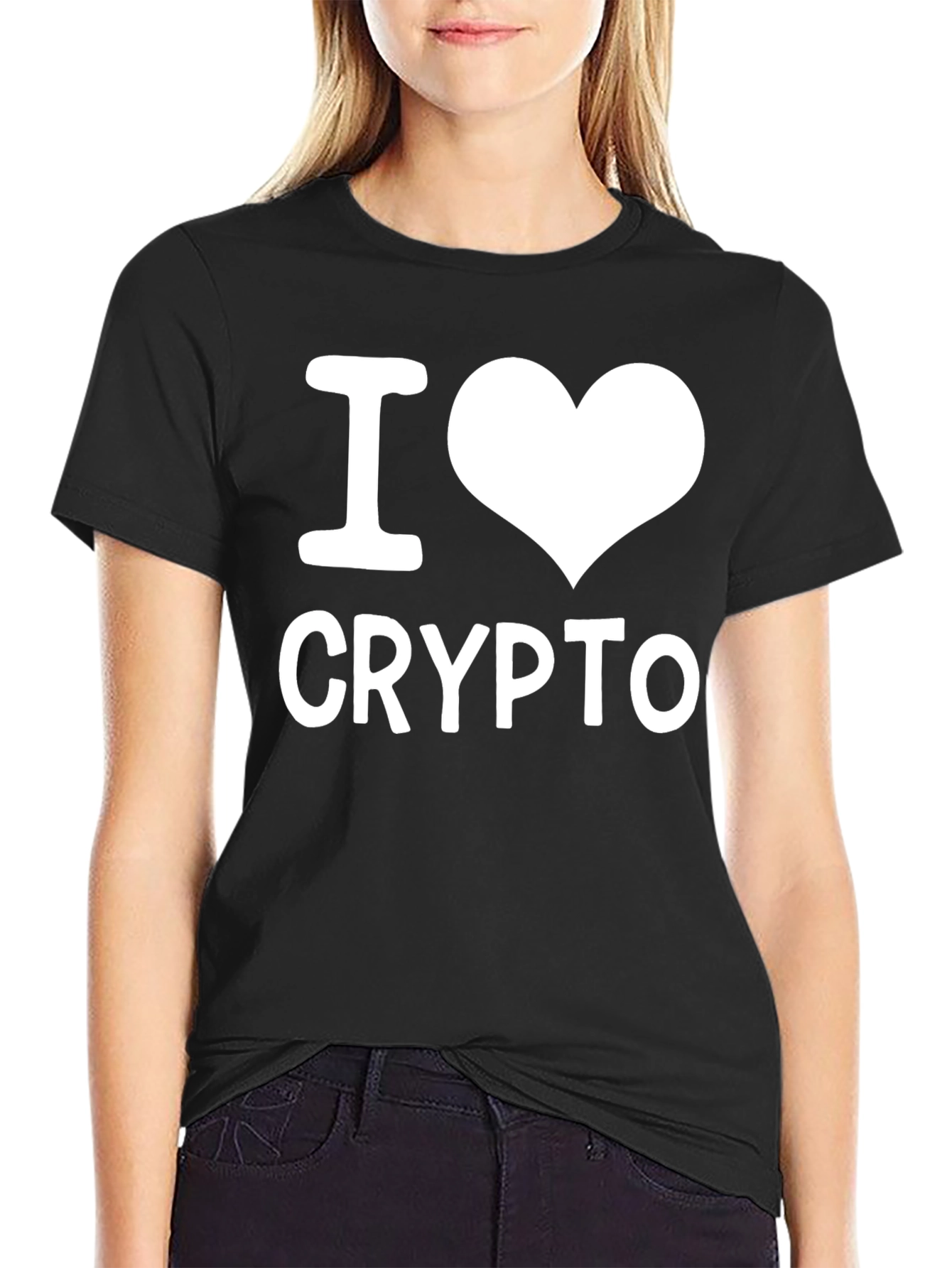I Heart Crypto T-Shirt - Black Cotton Tee