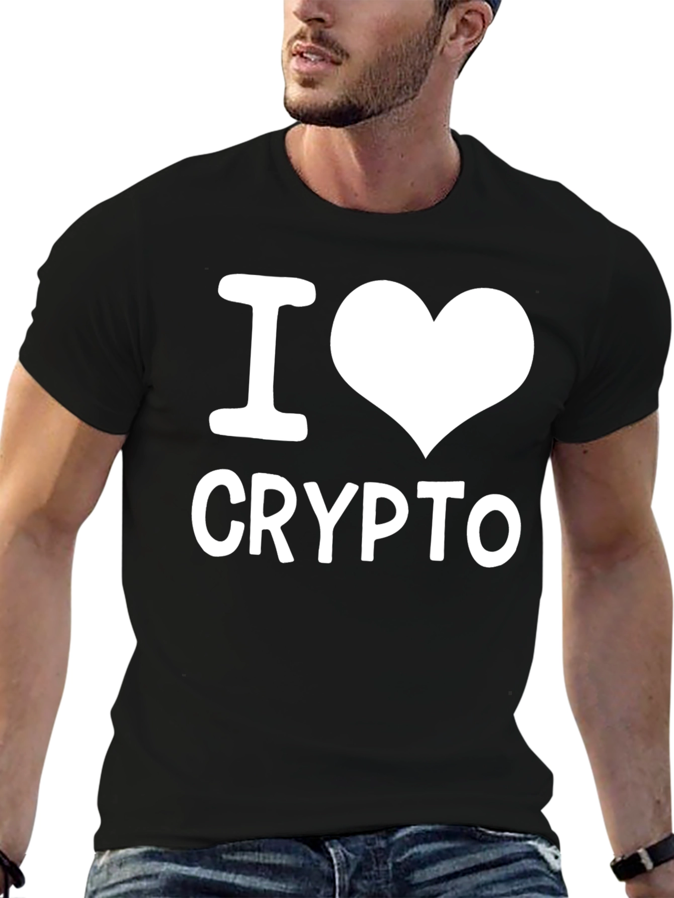 I Heart Crypto T-Shirt - Black Cotton Tee