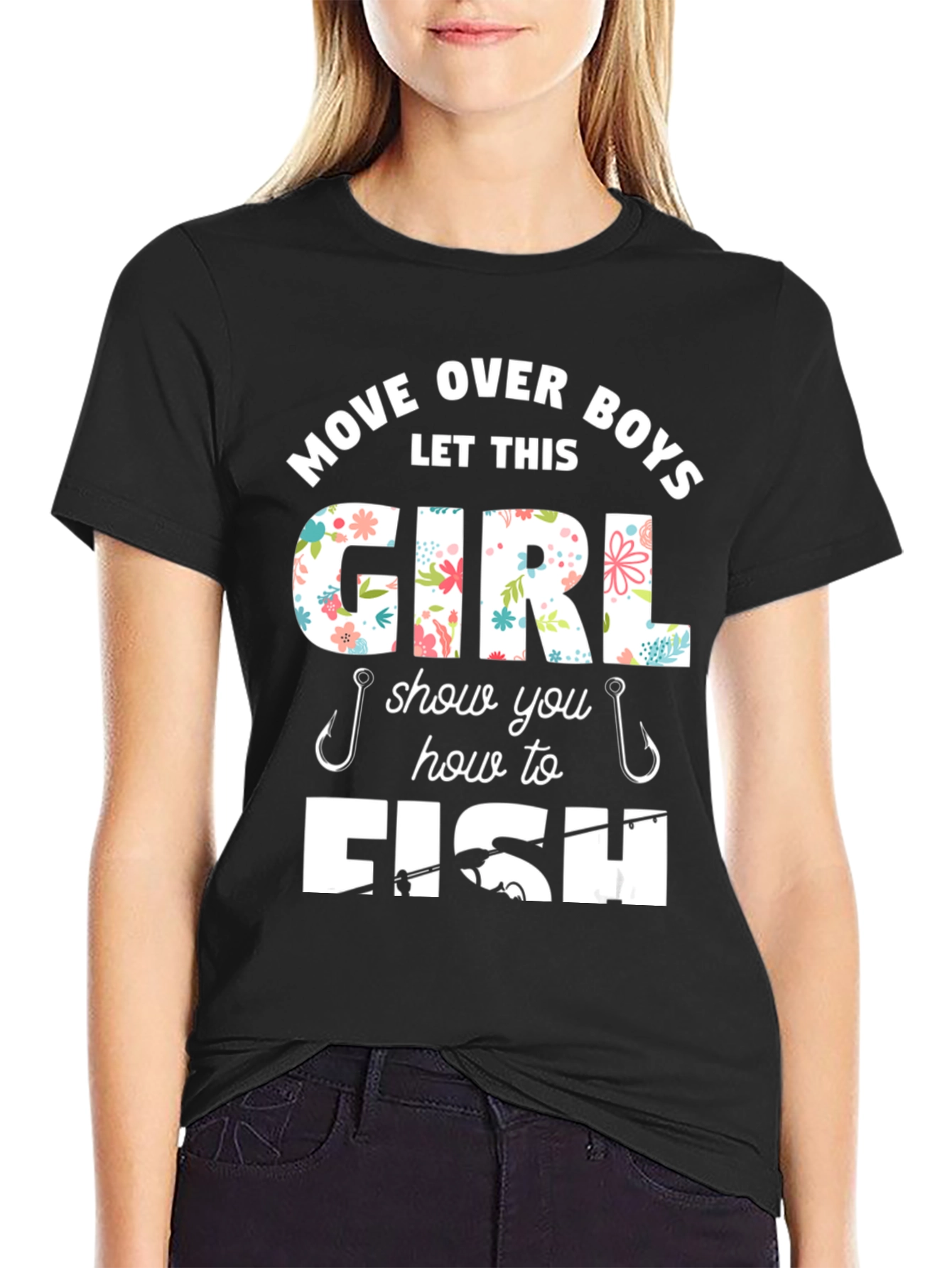 Move Over Boys Fishing Girl T-Shirt