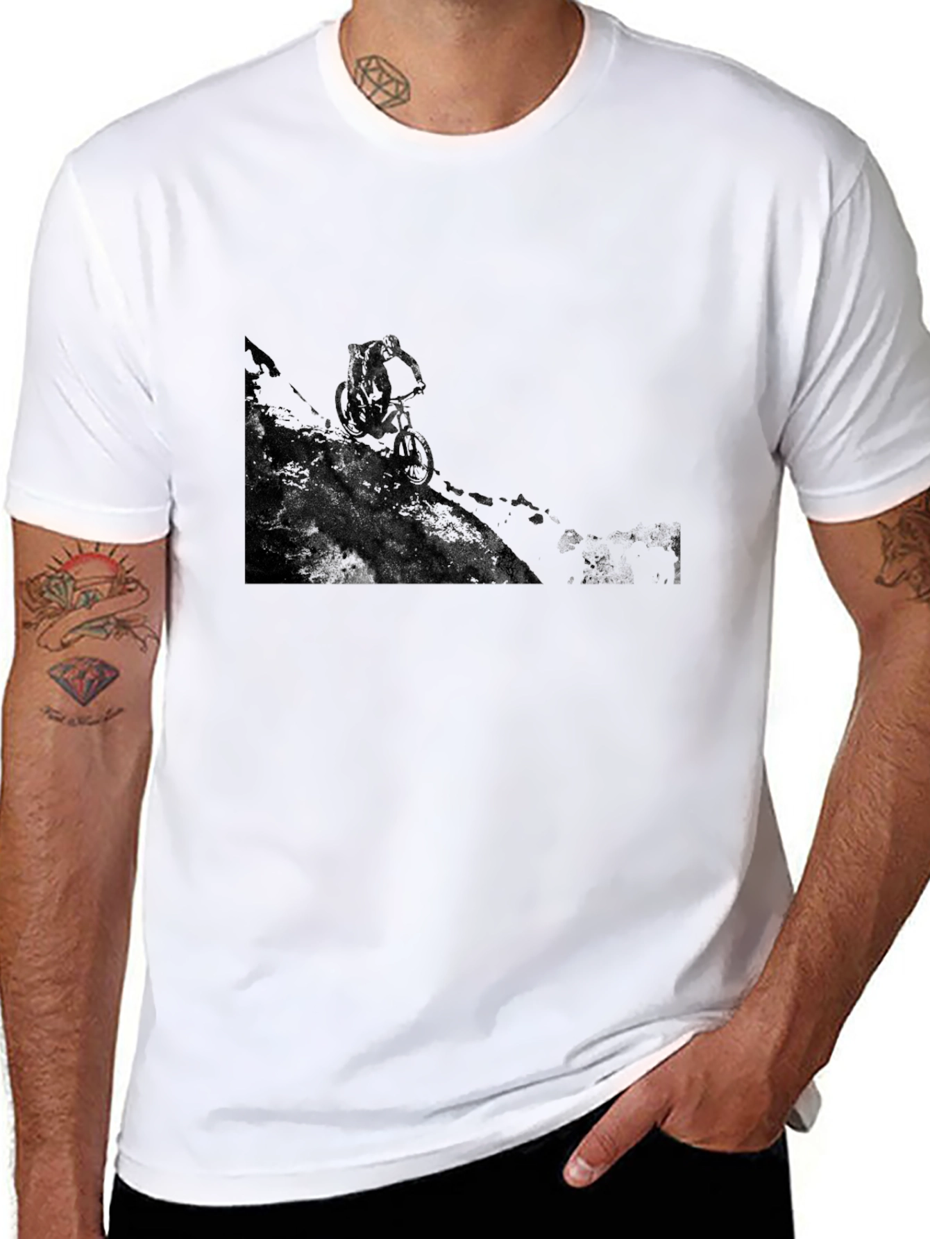 Abstract Black Graphic Tee - Modern Style