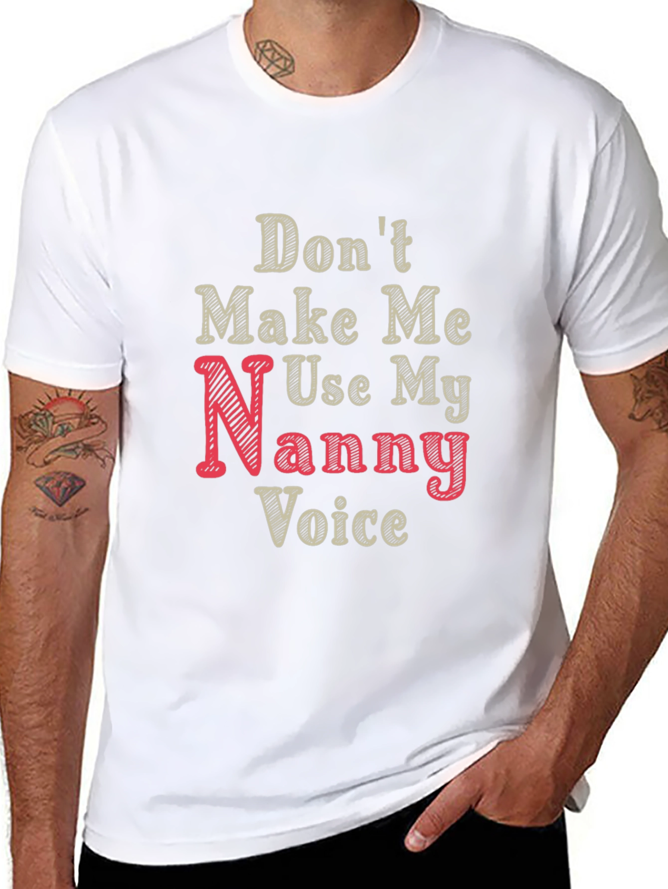 Nanny Voice Funny T-Shirt - Black