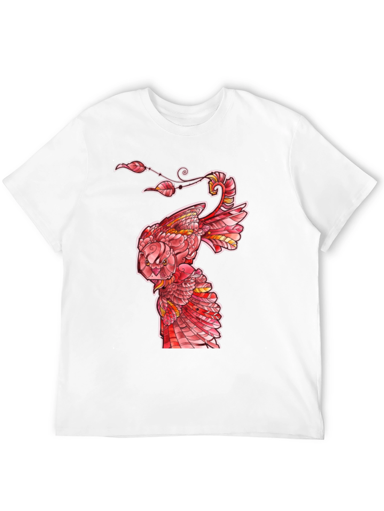 Red Owl Graphic Print Mens Black T-Shirt