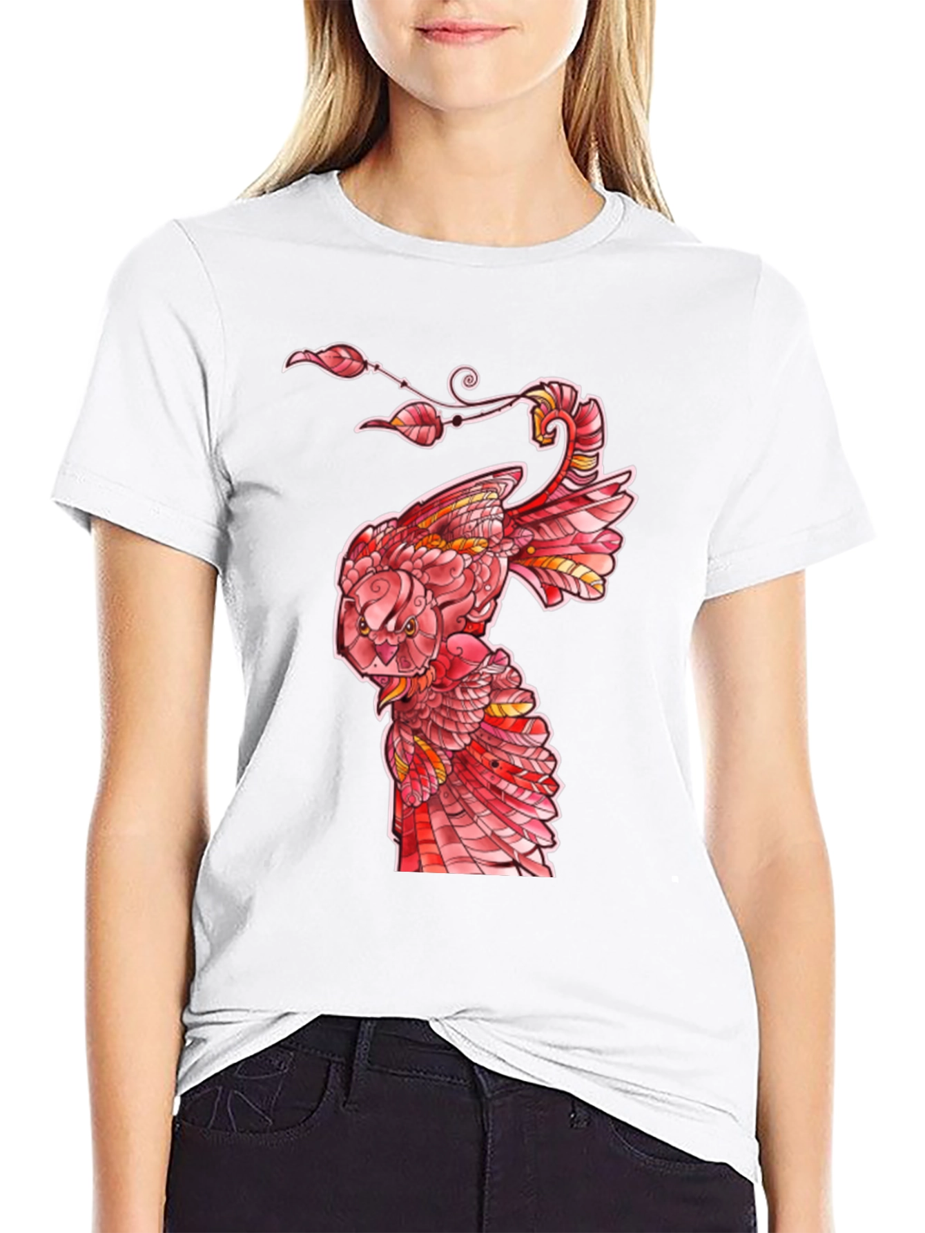 Red Owl Graphic Print Mens Black T-Shirt