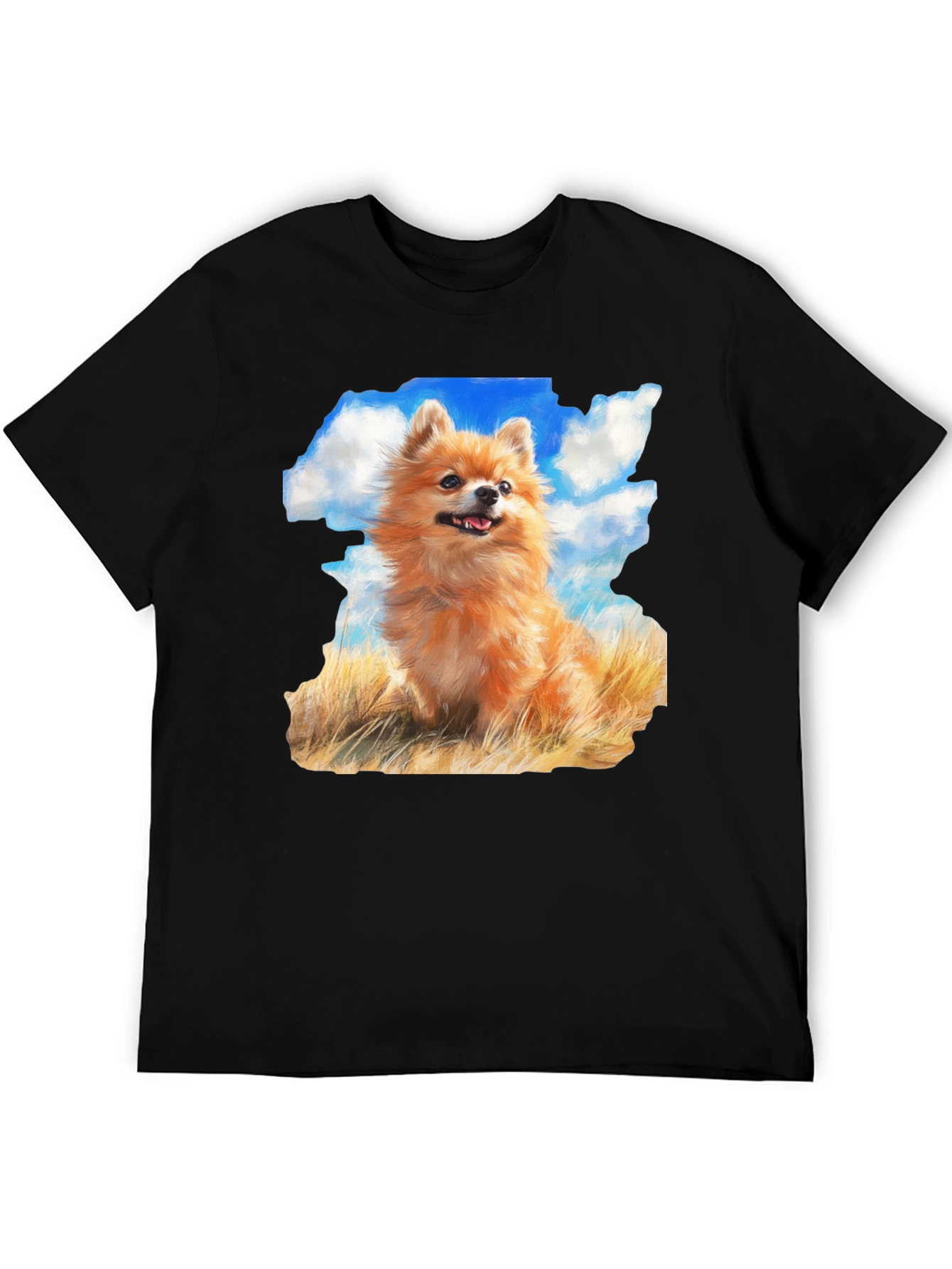 Pomeranian Dog Breed Graphic Black T-Shirt