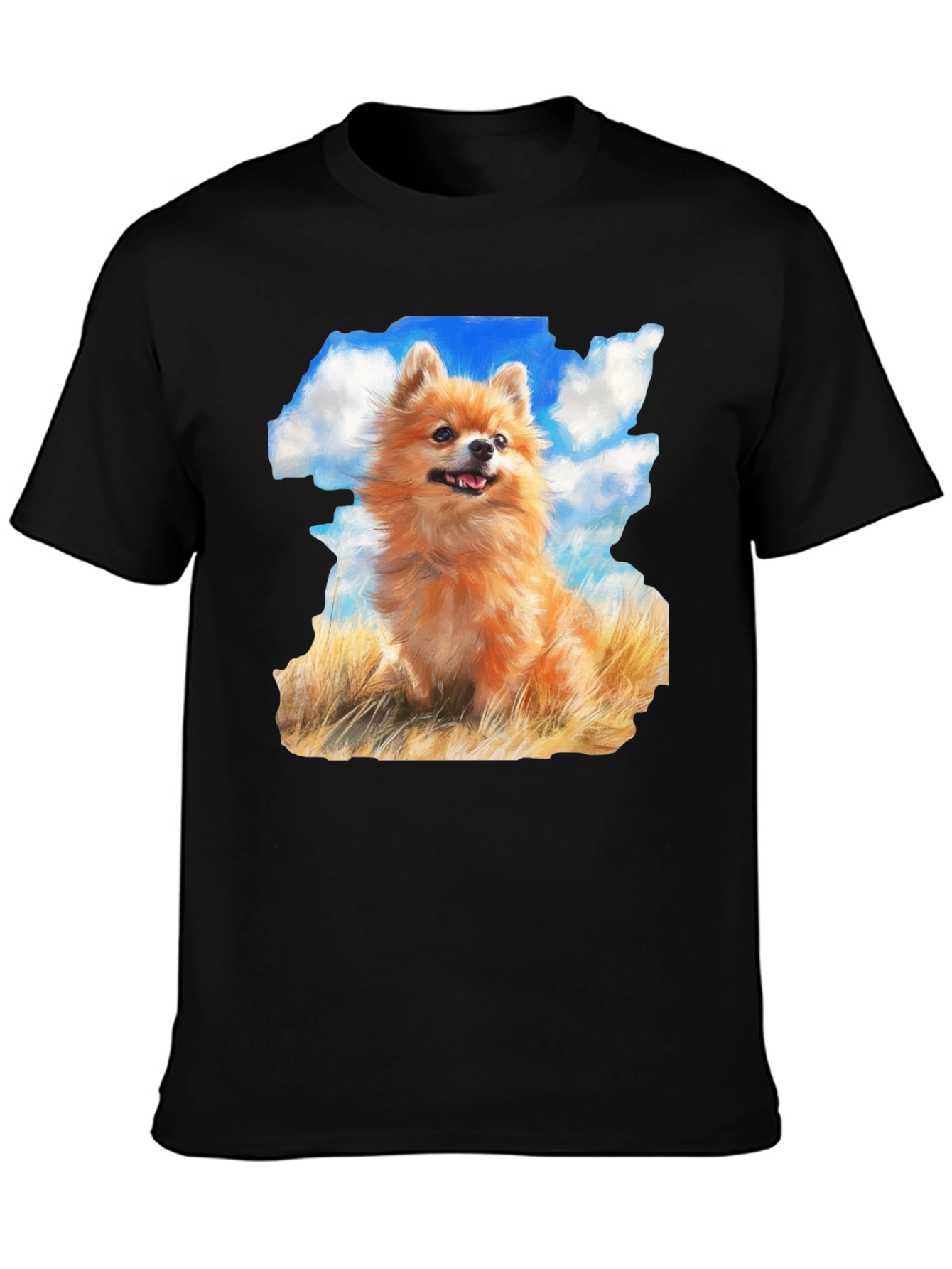 Pomeranian Dog Breed Graphic Black T-Shirt