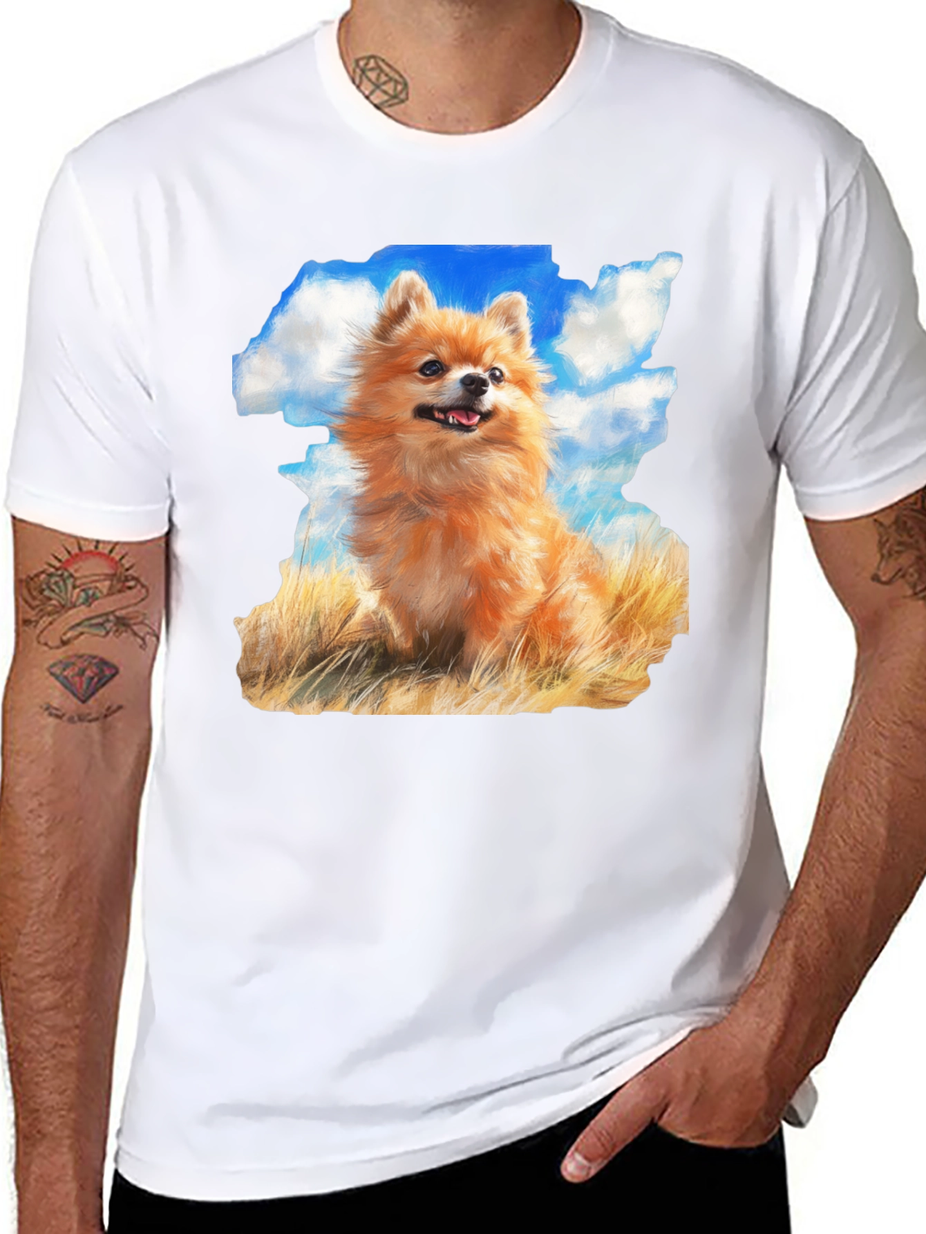 Pomeranian Dog Breed Graphic Black T-Shirt
