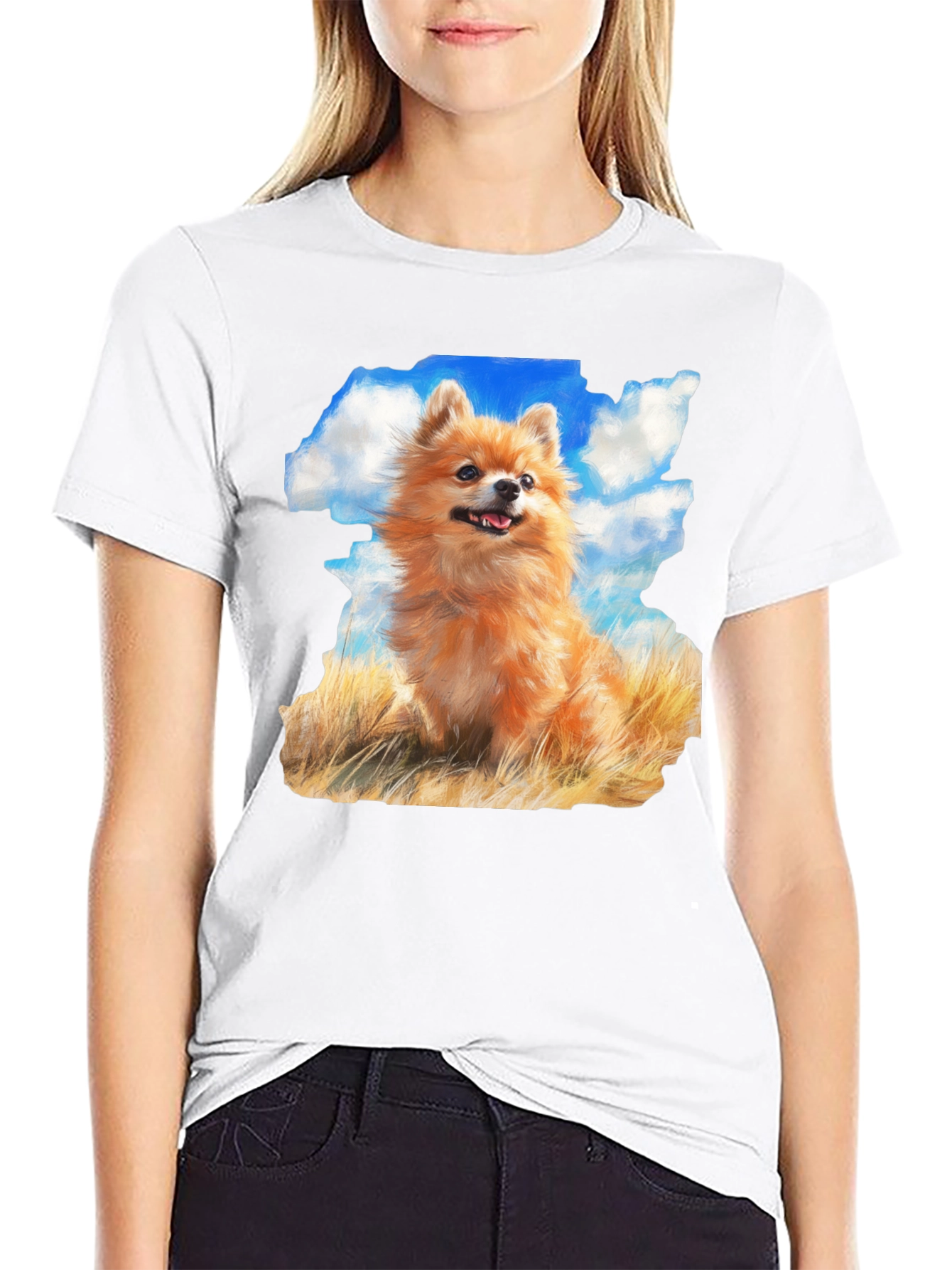 Pomeranian Dog Breed Graphic Black T-Shirt