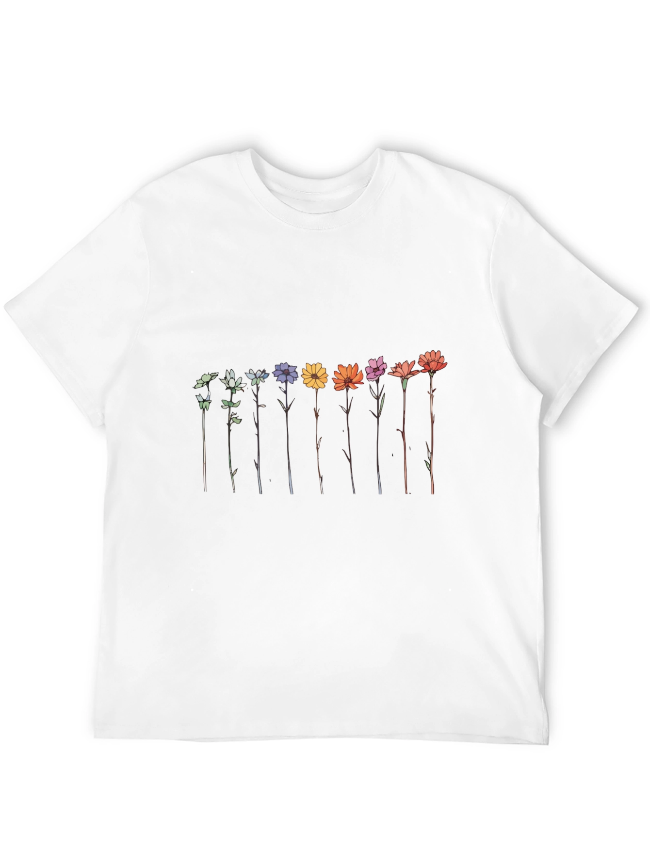 Floral Array Graphic Tee - Black Unisex T-Shirt
